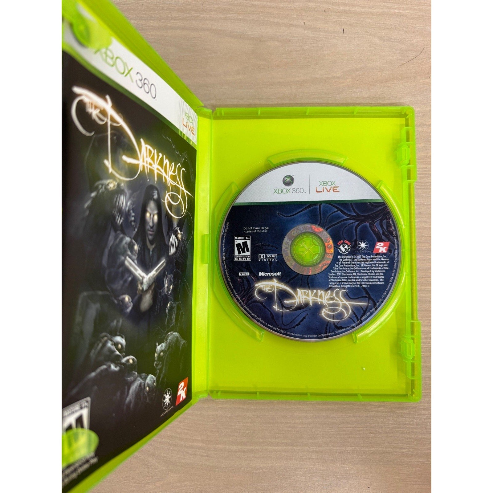 The Darkness Xbox 360 Video Game First Person Shooter FPS Action NTSC