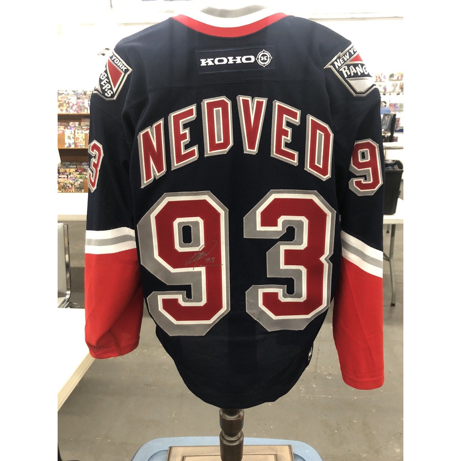 PETR NEDVED NEW YORK RANGERS SIGNED Authentic JERSEY NHL Autograph Sz 52 No CoA