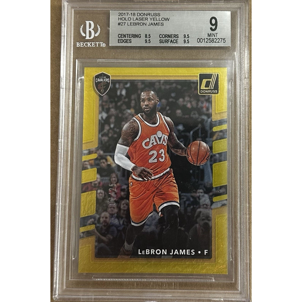 2017-18 Panini Donruss Holo Laser Yellow #27 Lebron James BGS 9