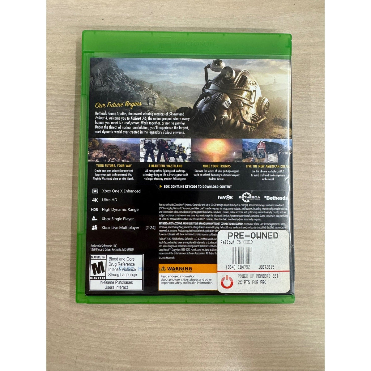 Fallout 76 Xbox One Video Game 4K HDR Online Multiplayer Bethesda