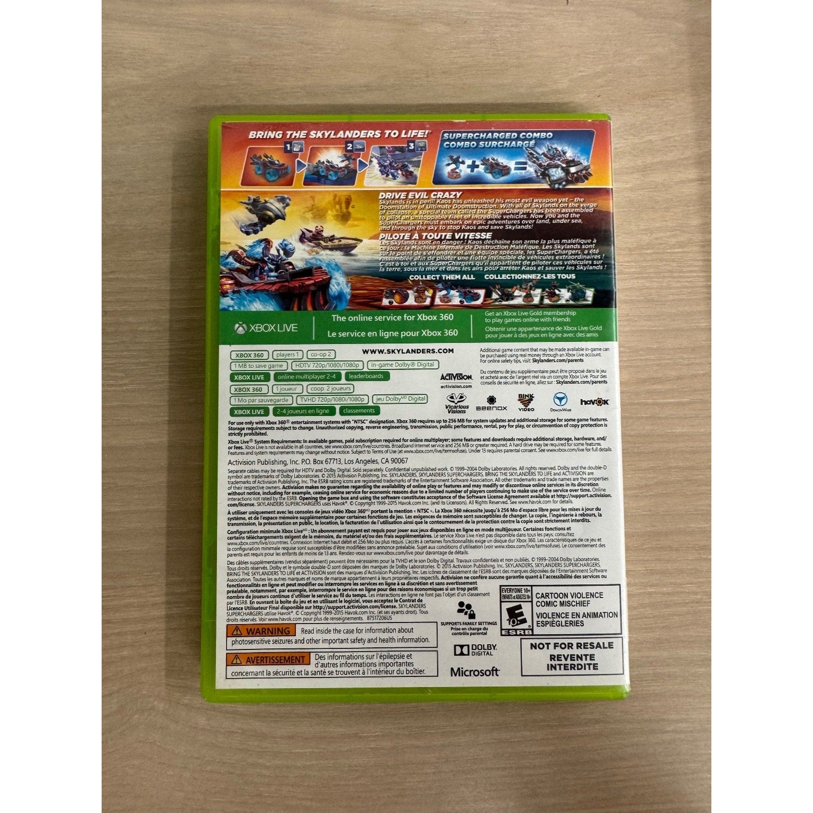Skylanders SuperChargers Xbox 360 Video Game Activision NTSC Multiplayer