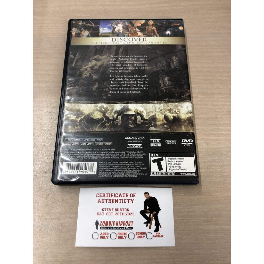STEVE BURTON SIGNED AUTO “Cloud” Final Fantasy 12 XII PS2 Not Tested No Manual