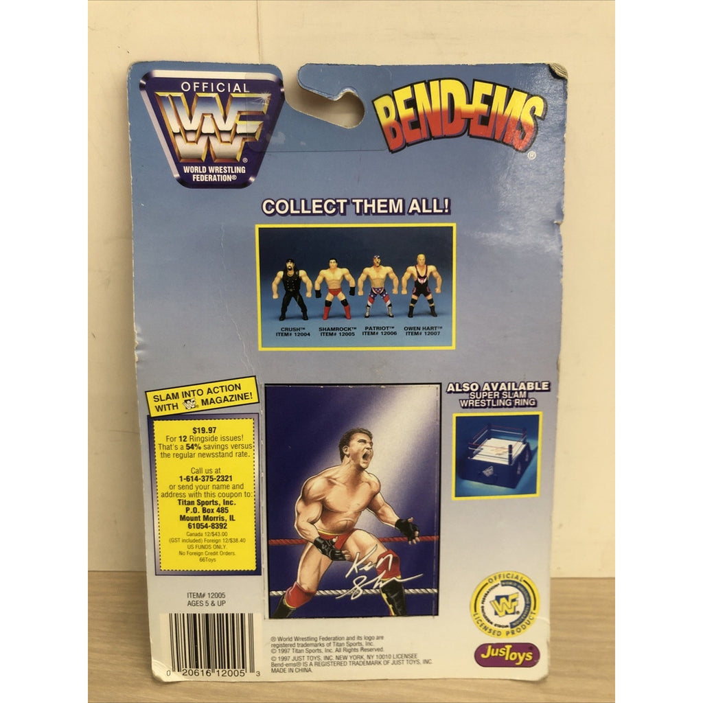 Ken Shamrock Bend-em Action Figure Official 1997 WWF