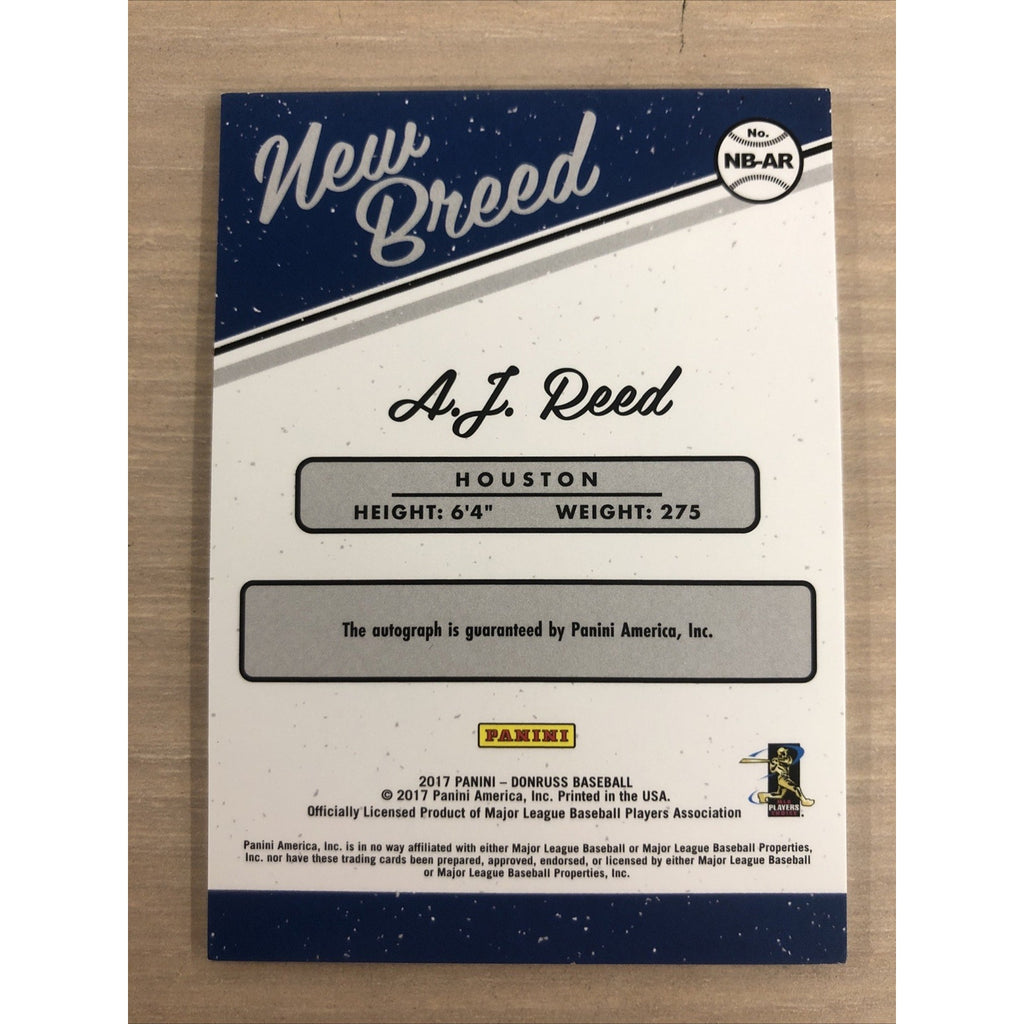 2017 Panini Donruss Baseball A.J. Reed New Breed Auto /99