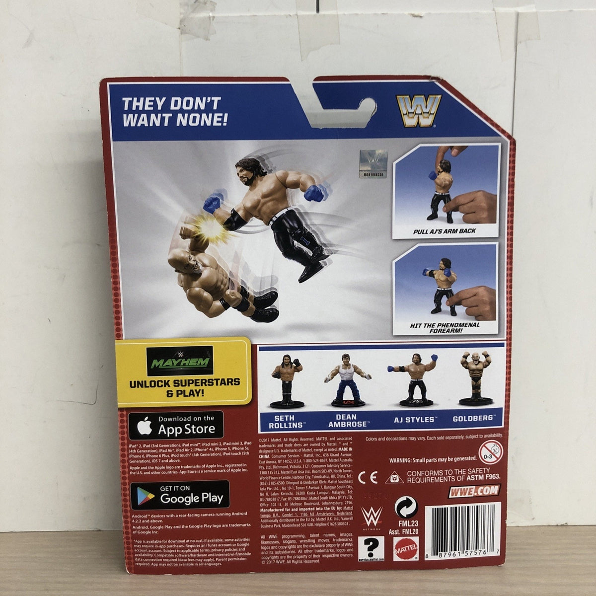 AJ Styles WWE Mattel Retro Series 3 Wrestling Figure 2017