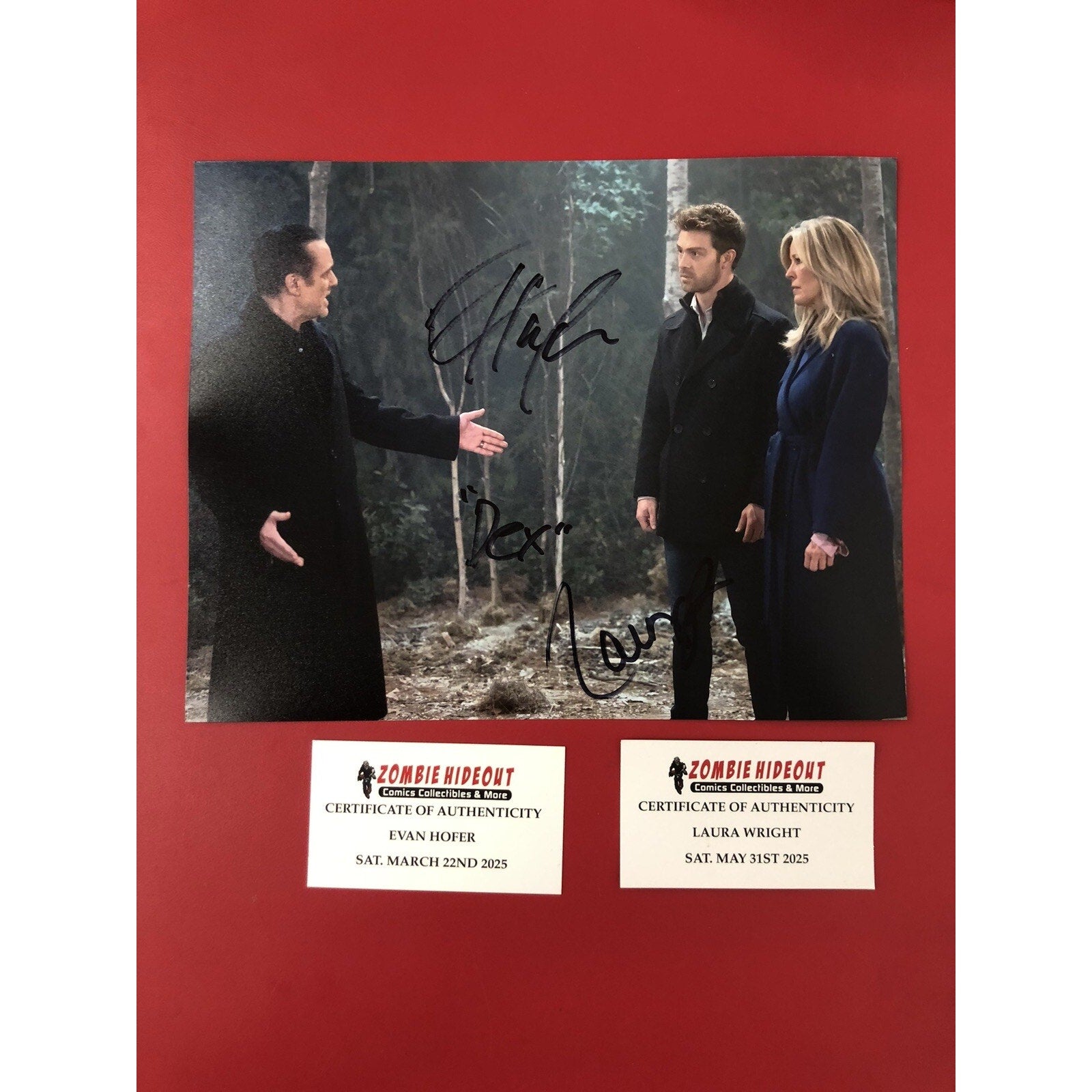 LAURA WRIGHT & EVAN HOFER Dex & Carly General Hospital Dual Signed 8x10 COA