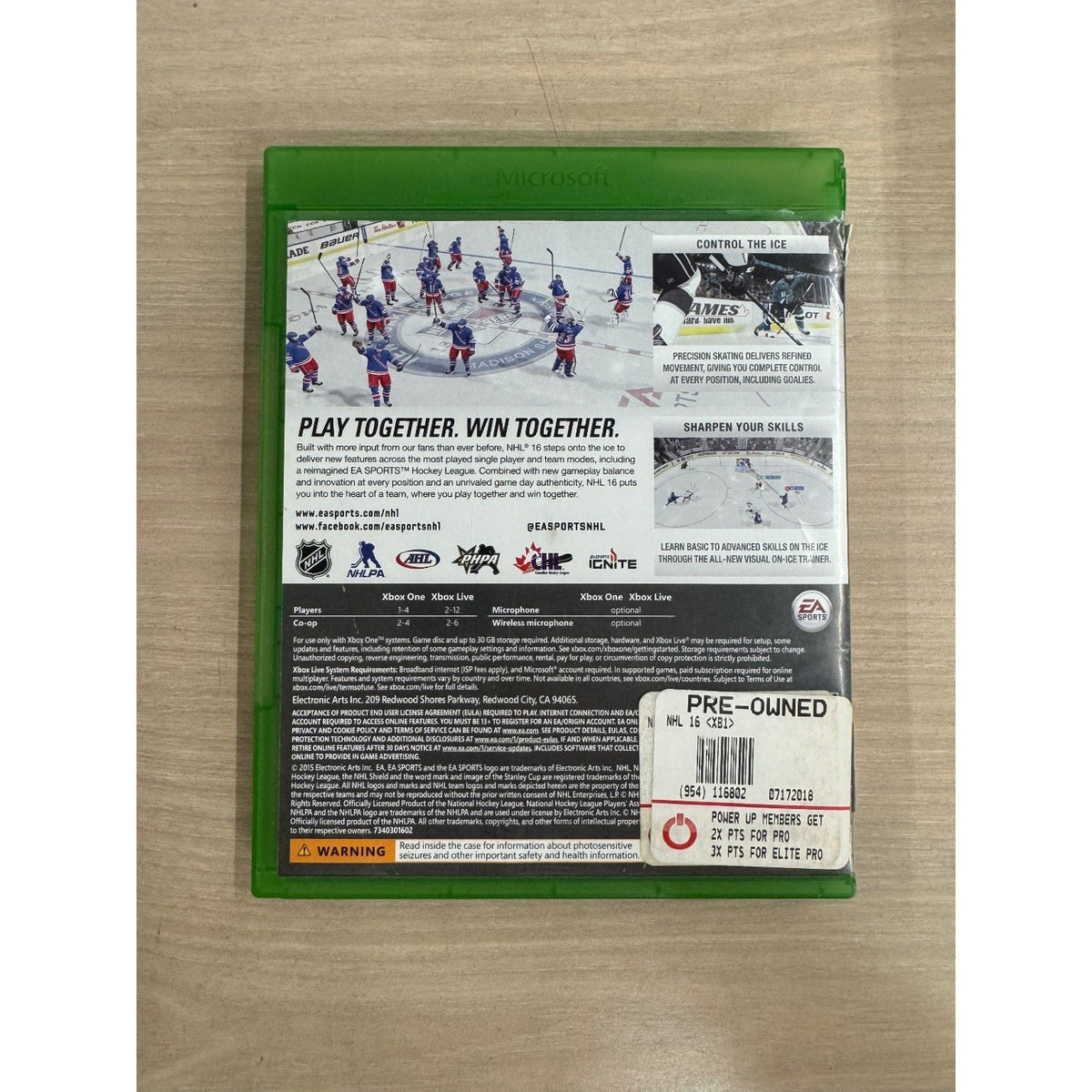 NHL 16 Xbox One Video Game EA Sports Hockey Multiplayer NTSC