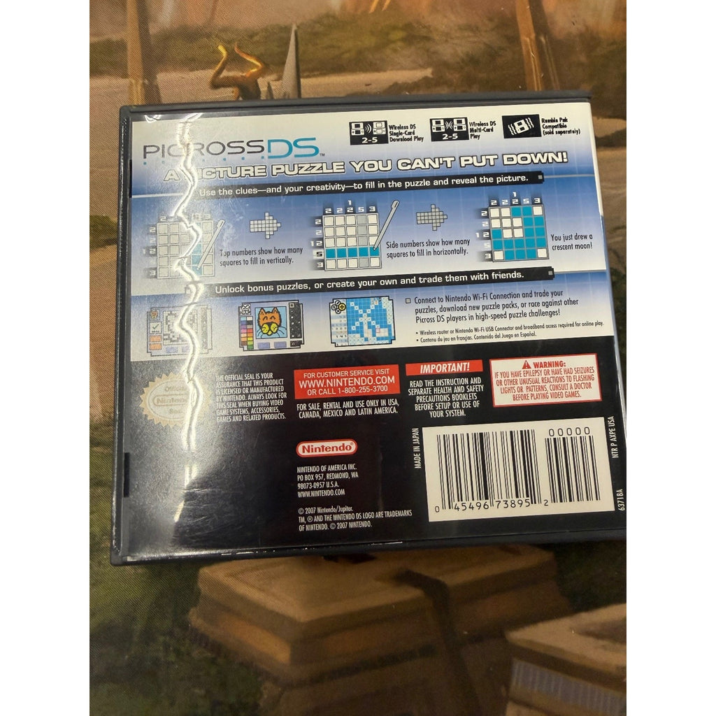 Picross DS Nintendo DS Video Game Puzzle Wi-Fi Connection