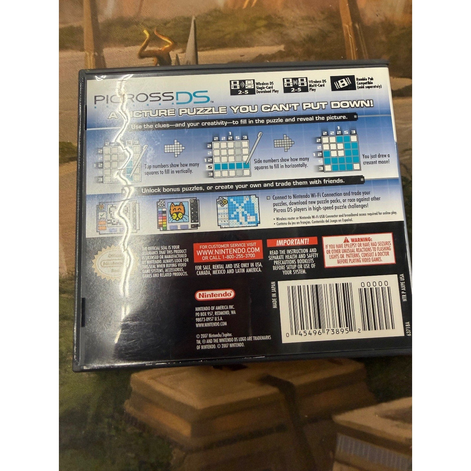 Picross DS Nintendo DS Video Game Puzzle Wi-Fi Connection