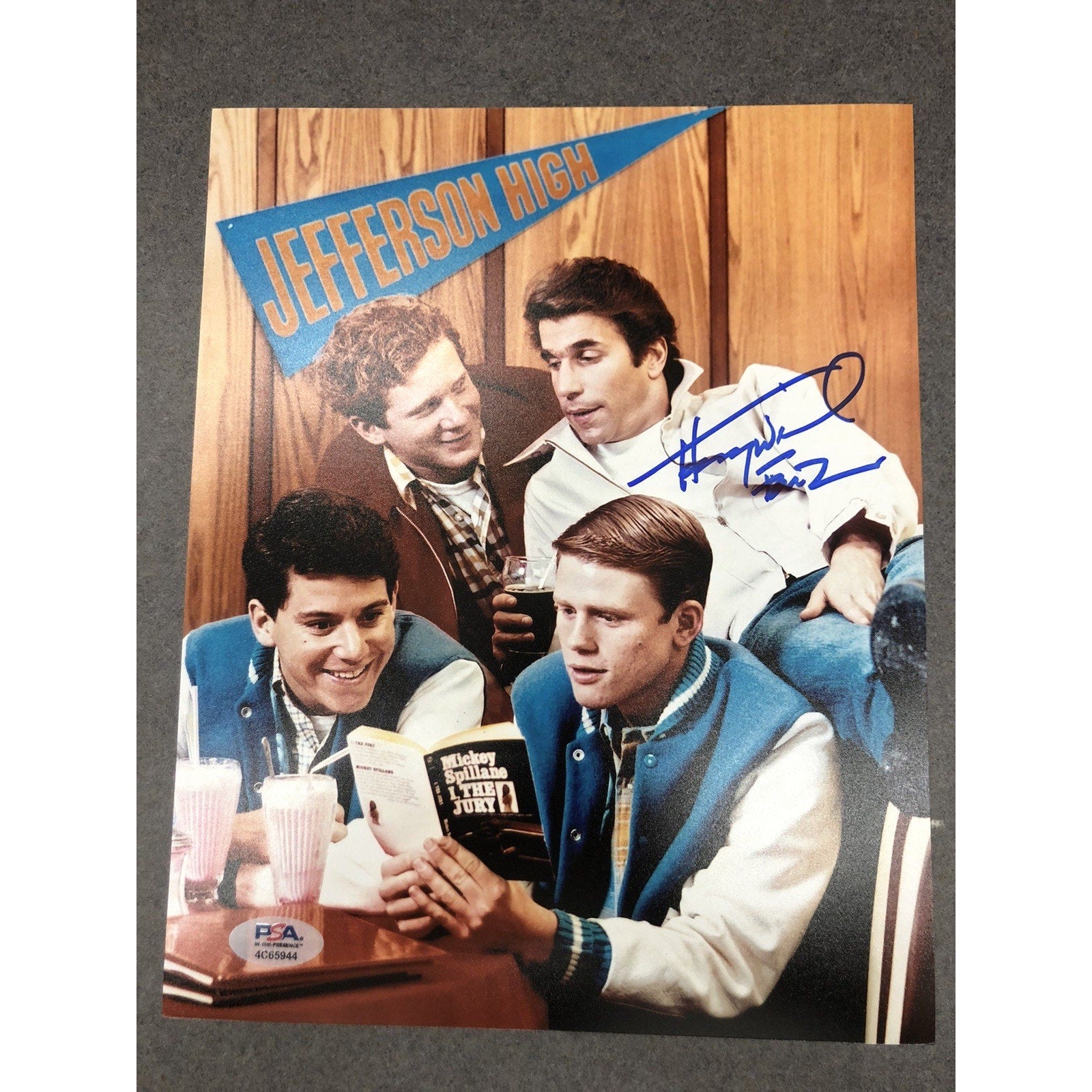 Henry Winkler Happy Days Jefferson High signed 8x10 PSA Autograph Inscribed FONZ