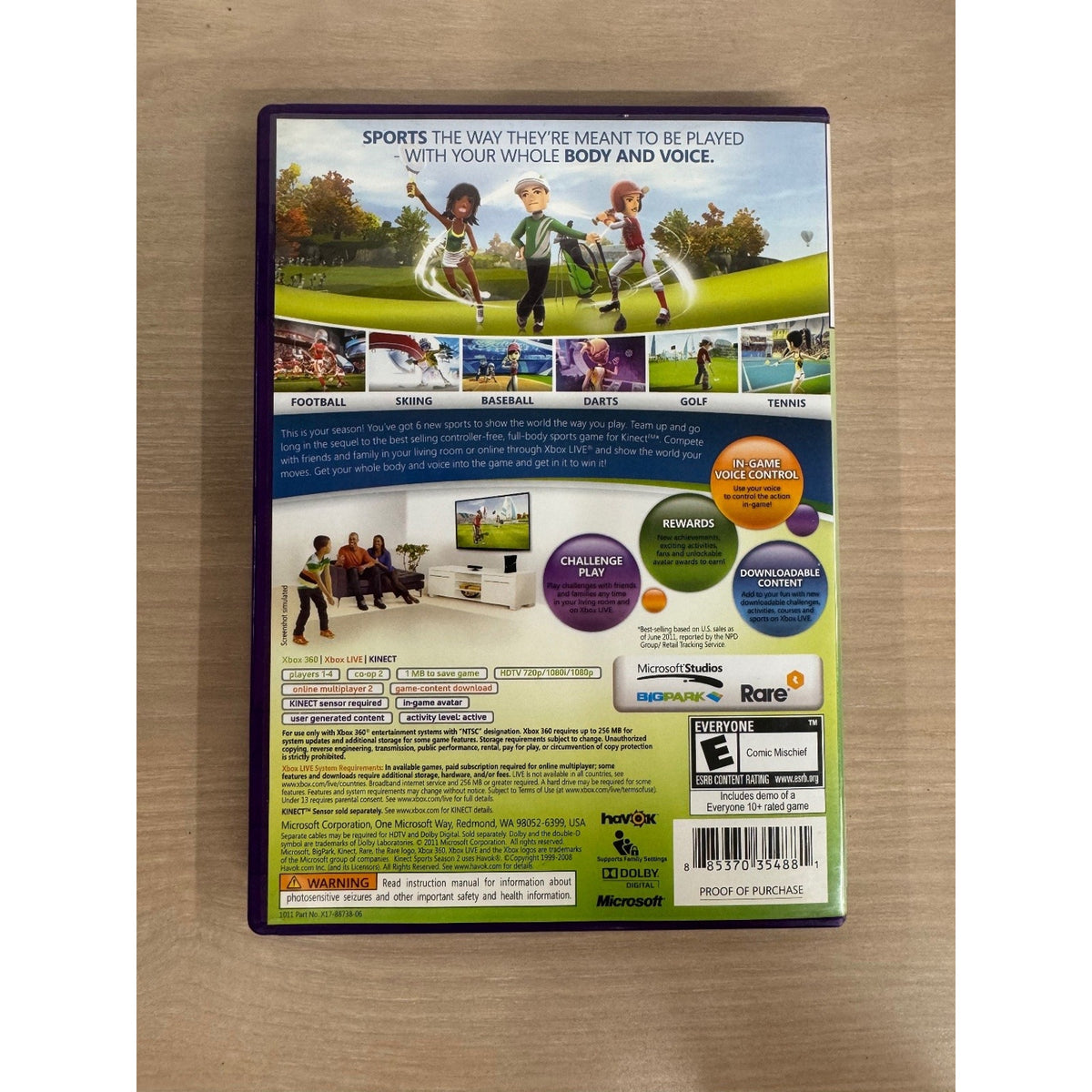 Kinect Sports Season Two Xbox 360 Video Game Sports Multiplayer NTSC