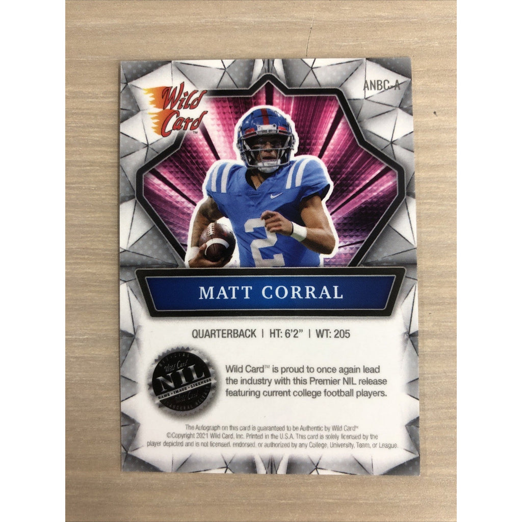 2021 Wild Card Alumination Matt Corral Collegiate Edition Auto