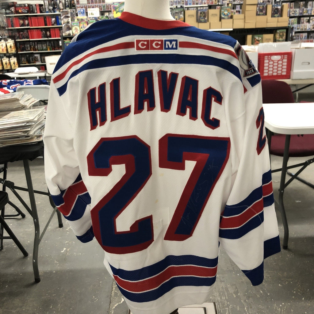 Hlavac Signed New York Rangers CCM Authentic On-Ice Jersey #27 Auto 75th Patch