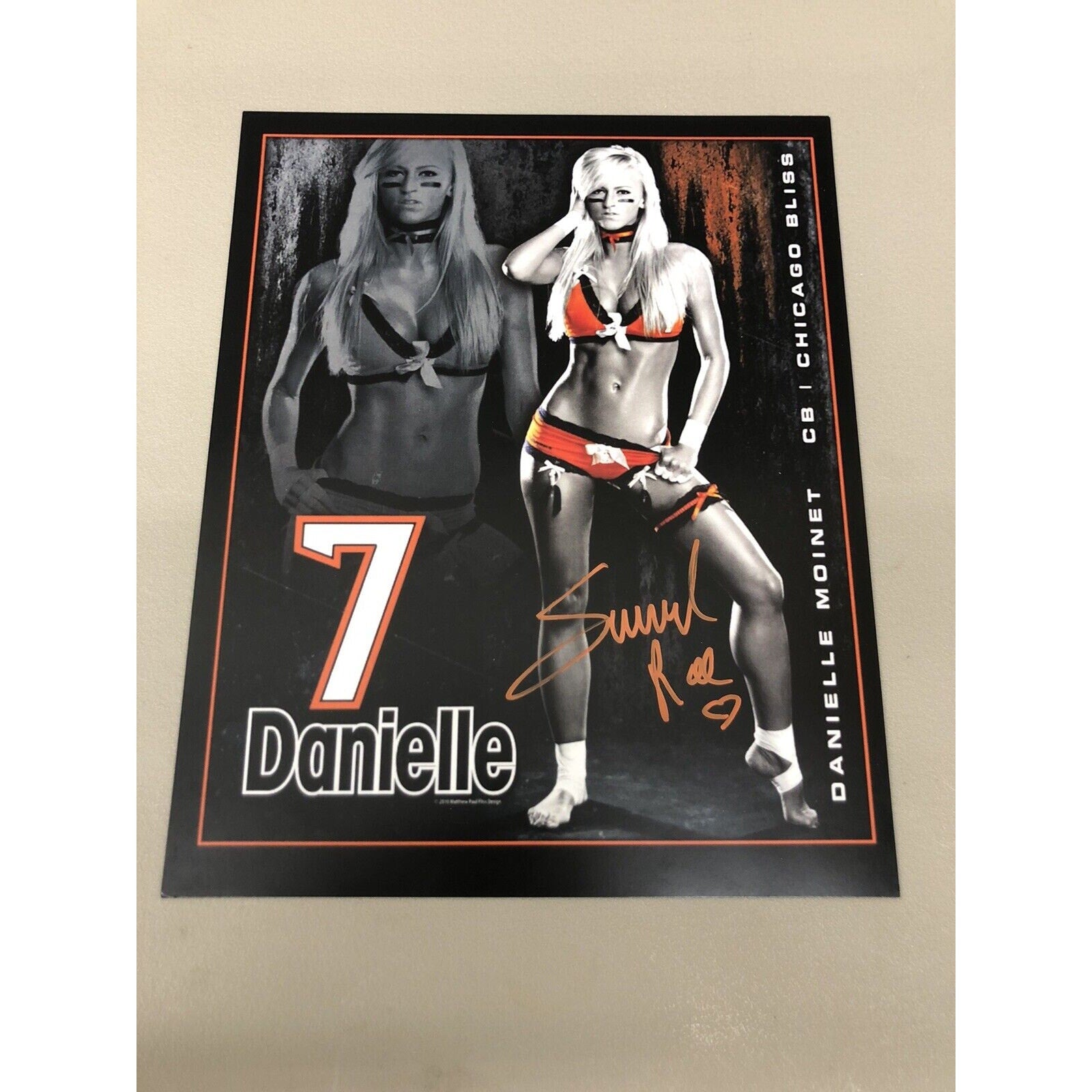 DANIELLE MONET ~SUMMER RAE Autograph Hand-Signed "WWE DIVA" 8x10 Photo NO COA