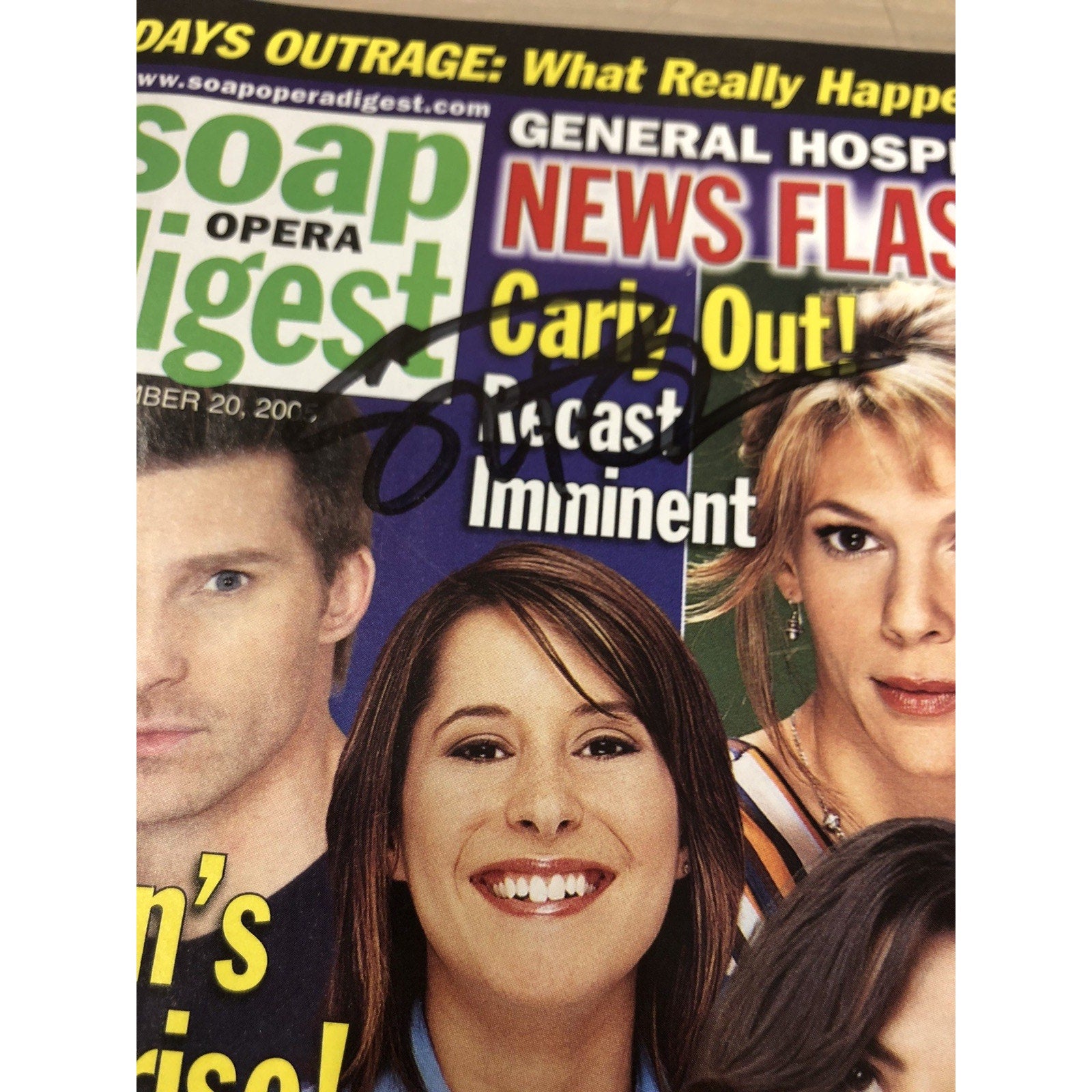 STEVE BURTON SIGNED SOAP OPERA DIGEST SEPT 20, 2005 GENERAL HOSPITAL AUTO CoA