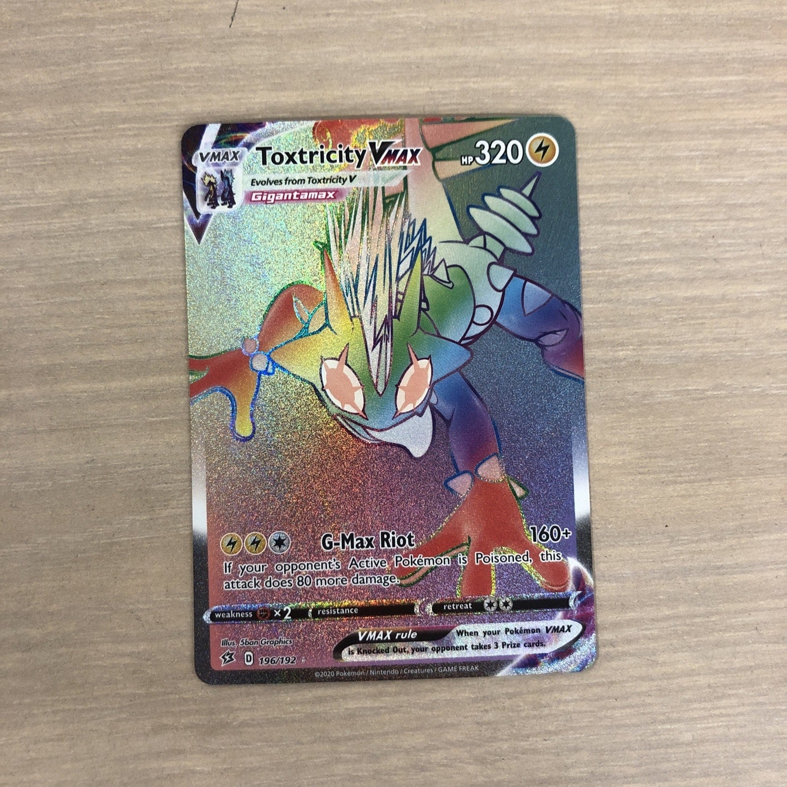 Toxtricity VMAX (Secret) 196/192 Swsh02: Rebel Clash Holo