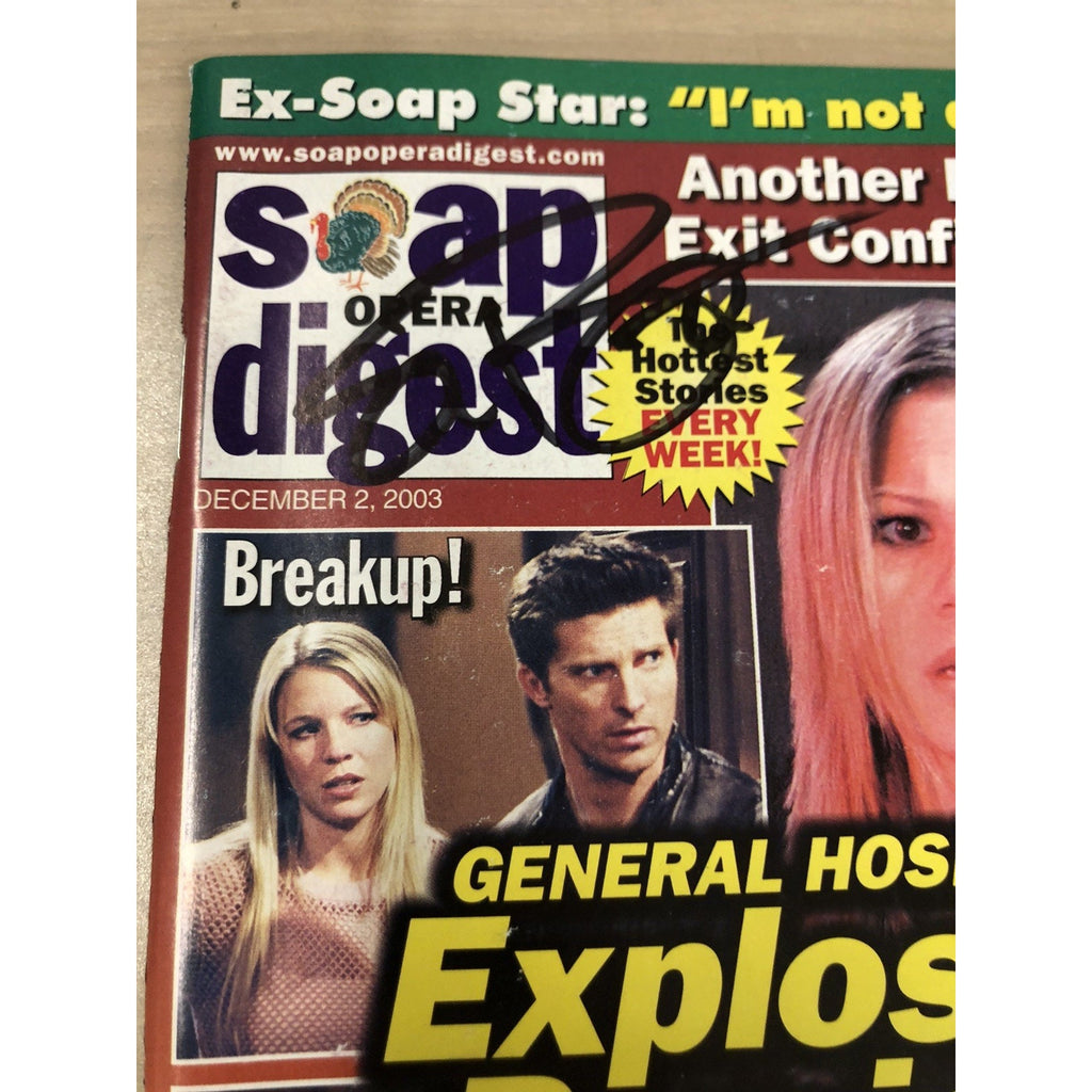 STEVE BURTON SIGNED SOAP OPERA DIGEST DECEMBER 2, 2003 GENERAL HOSPITAL AUTO CoA