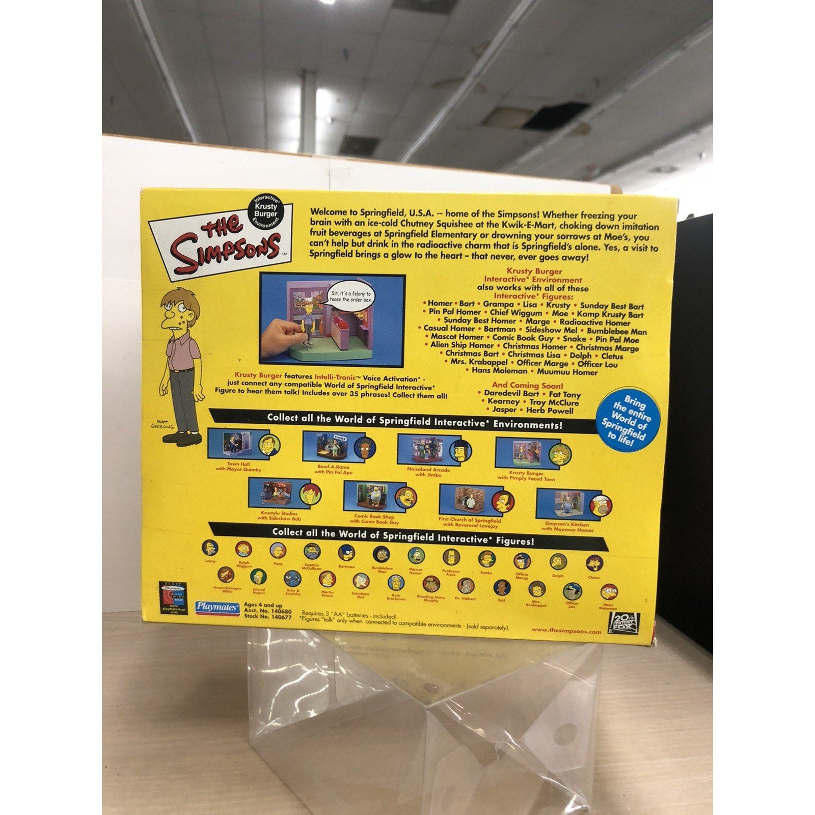 Simpsons Krusty Burger Pimply Faced Teen Action Figure Interactive Playmates New