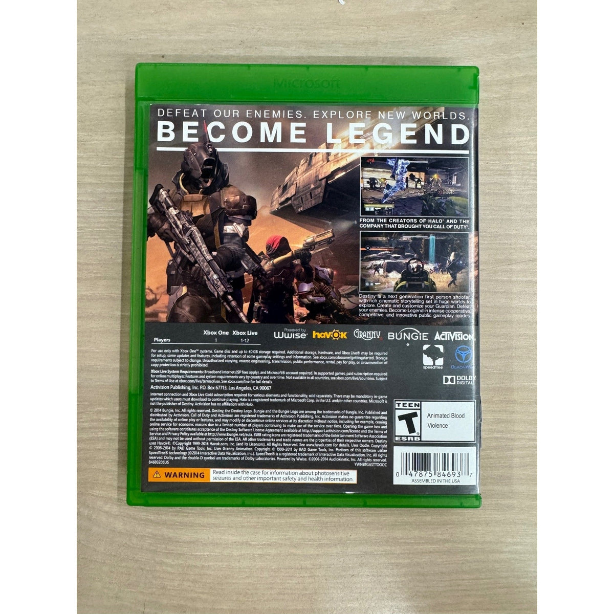 Destiny Xbox One Video Game FPS Multiplayer Online Action Sci-Fi