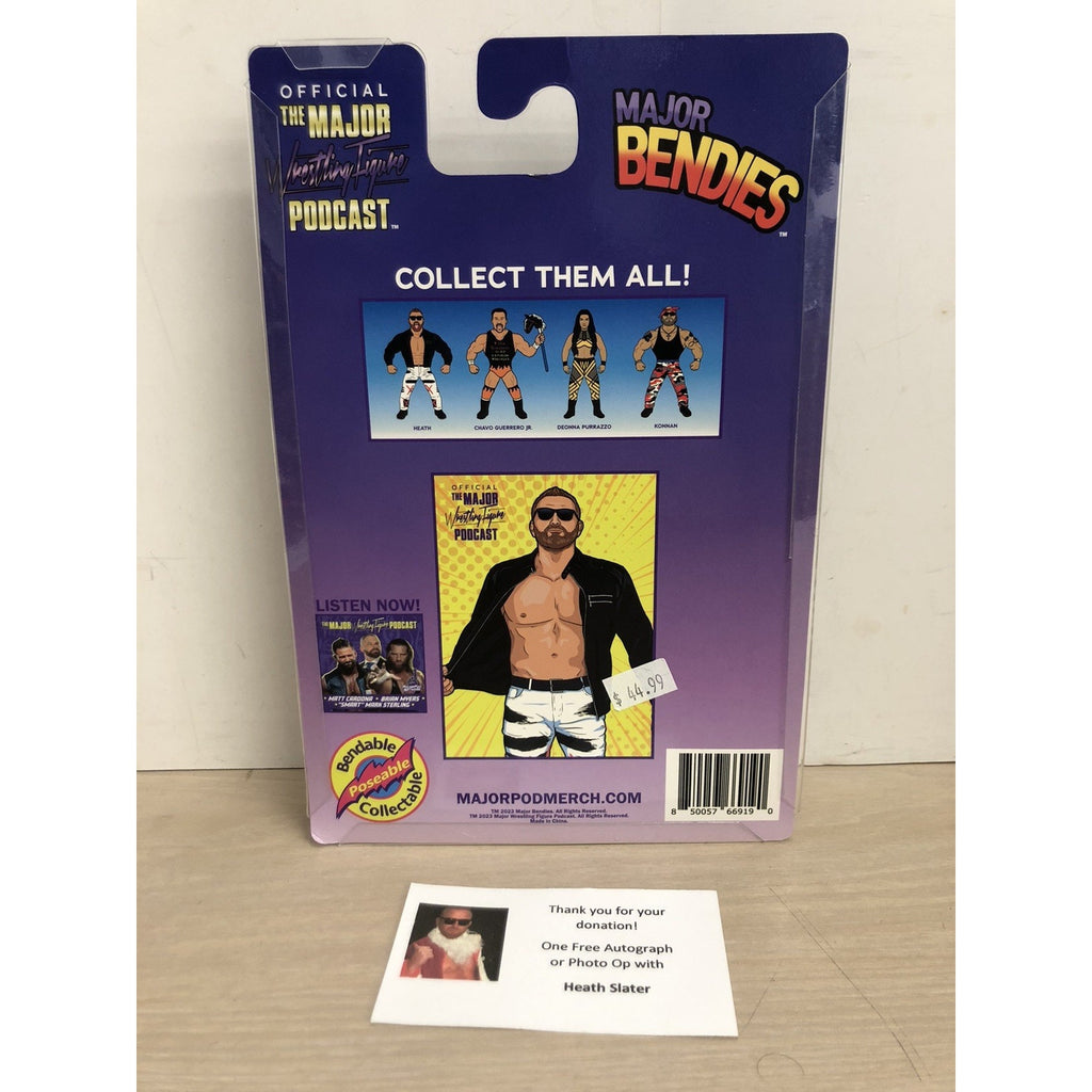 Signed Heath Major Wrestling Figure Podcast Bendies Autographed WWE Series 5