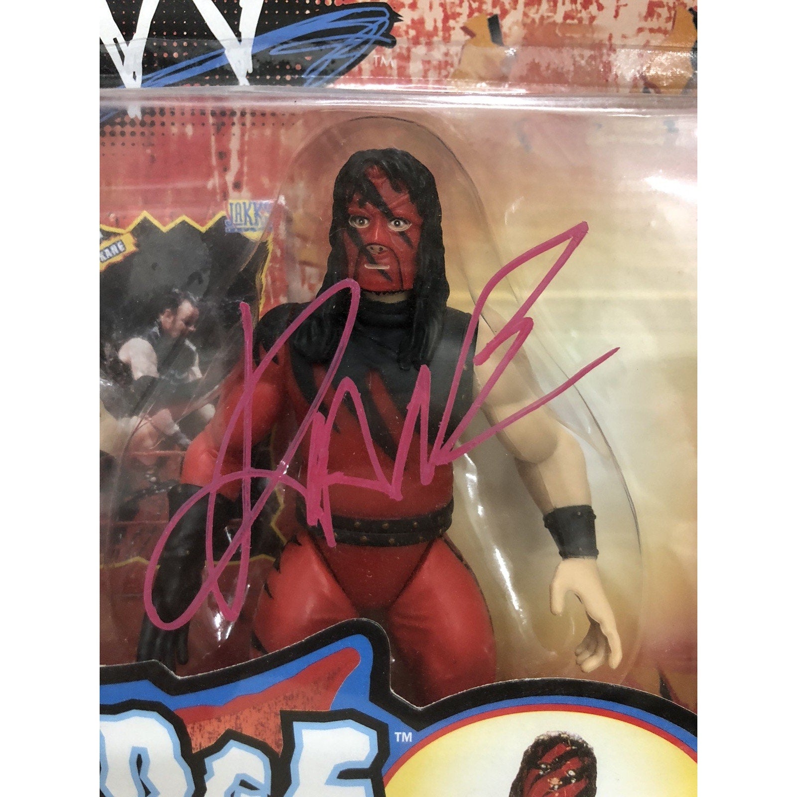 WWE JAKKS pacific Grudge Match Undertaker vs Kane SIGNED AUTOGRAPH 2 Pk PSA COA