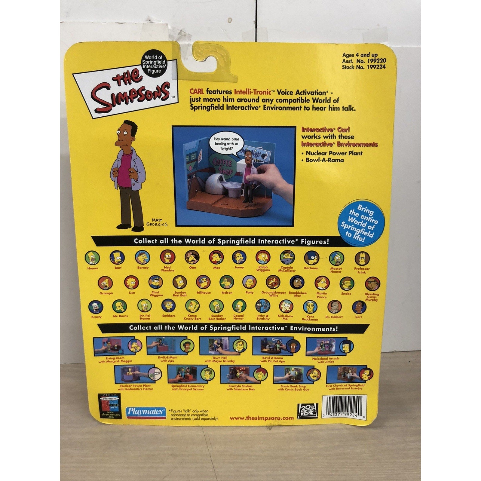 The Simpsons World Of Springfield Carl Carlson Action Figure Playmates
