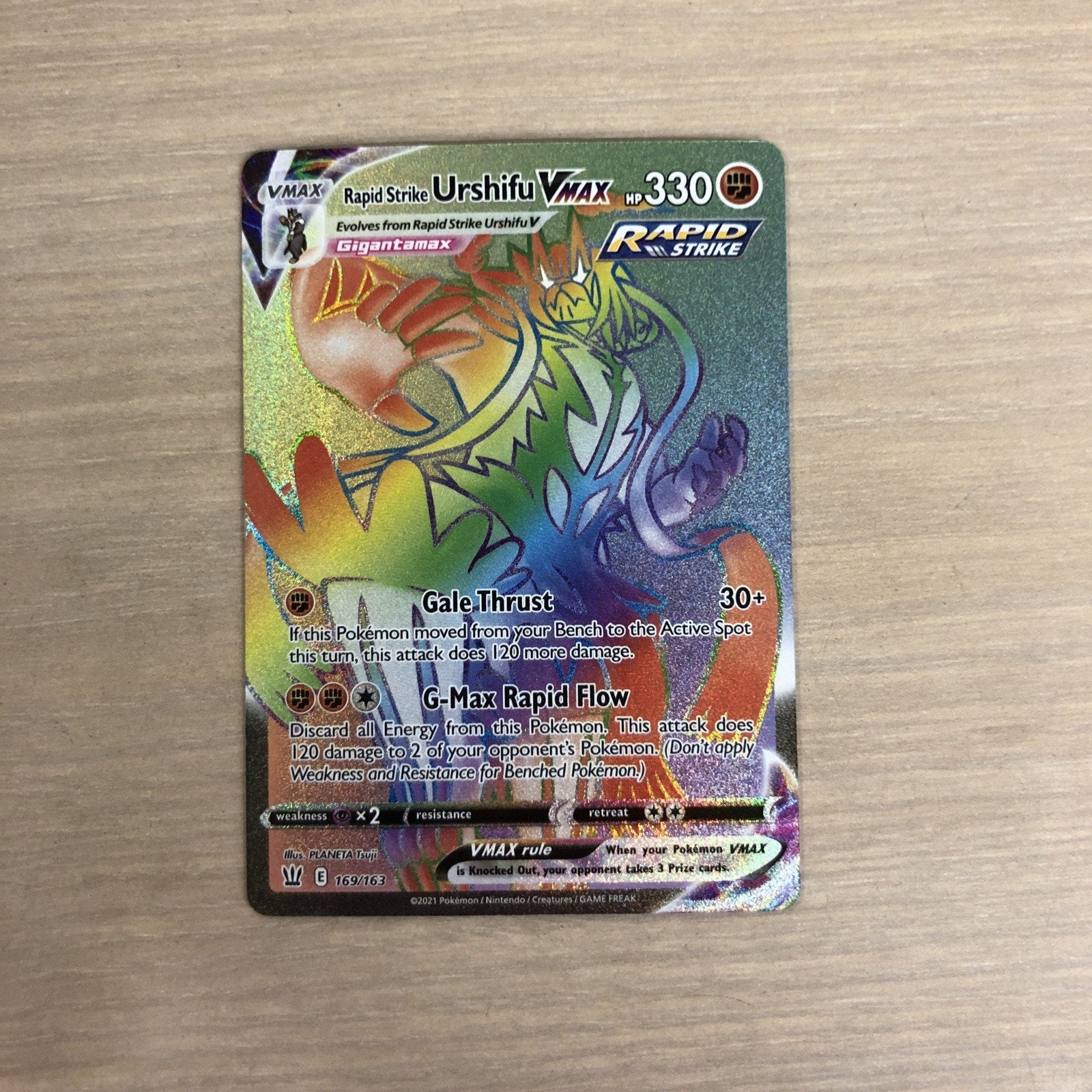 Rapid Strike Urshifu VMAX (Secret) 169/163 Swsh05: Battle Styles Holo