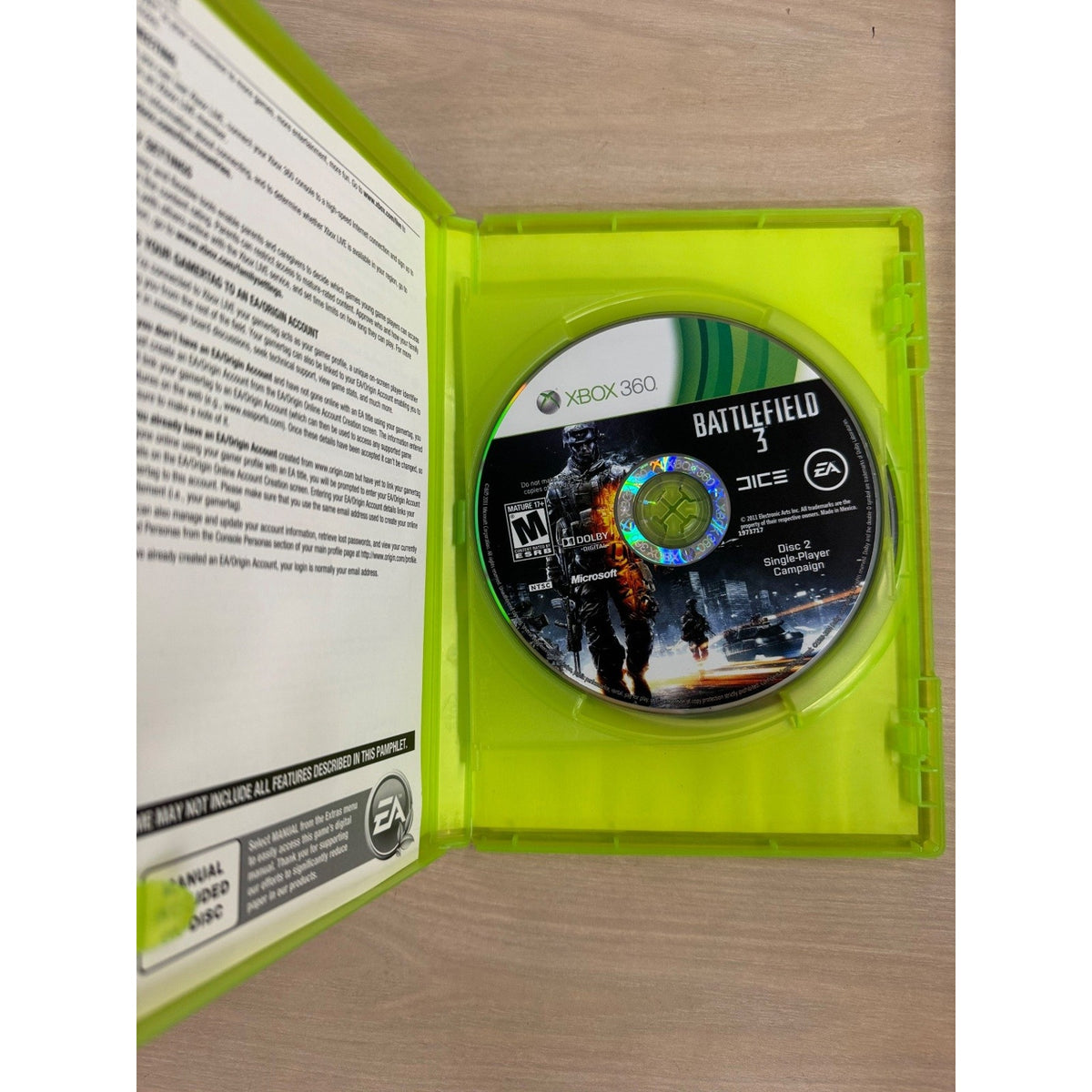 Battlefield 3 Xbox 360 Video Game FPS Multiplayer Campaign