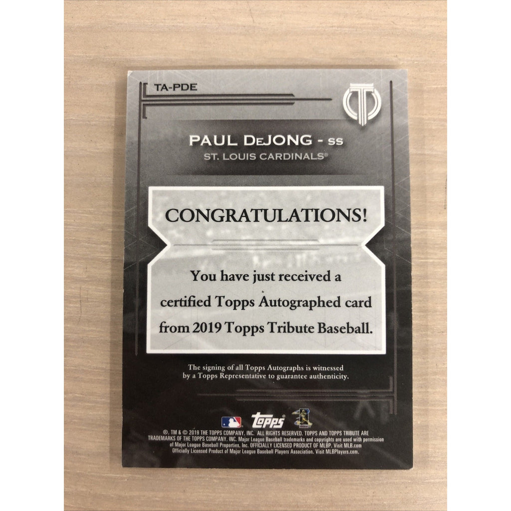2019 Topps Paul DeJong Purple Auto /50