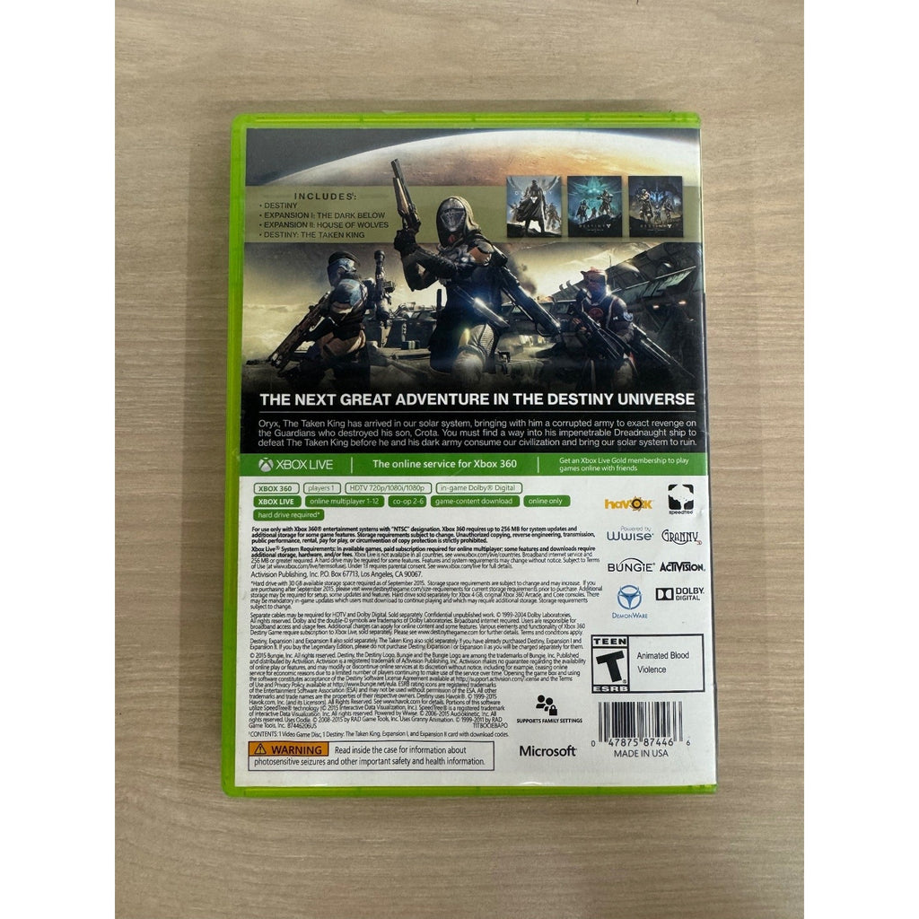 Destiny The Taken King Legendary Edition Xbox 360 Video Game FPS