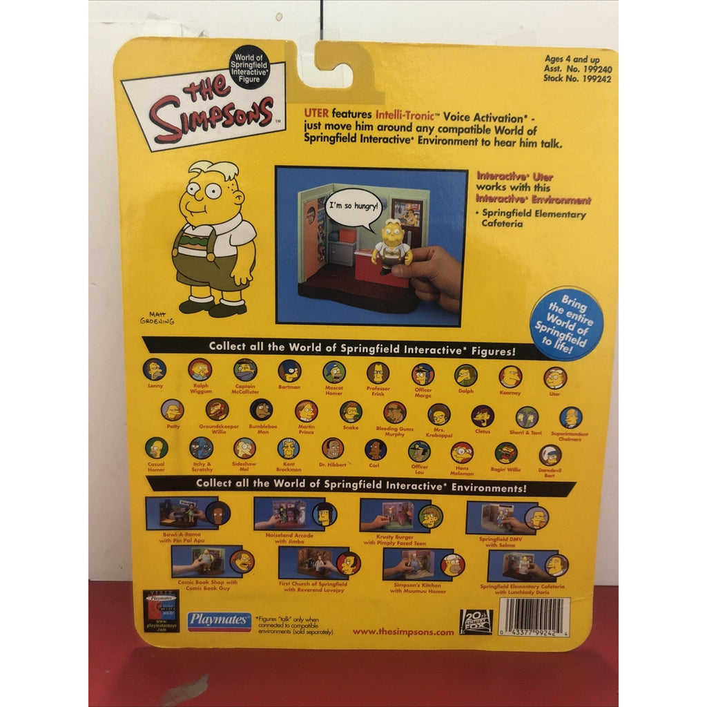 2002 Playmates The Simpsons UTER World Of Springfield Interactive Action Figure