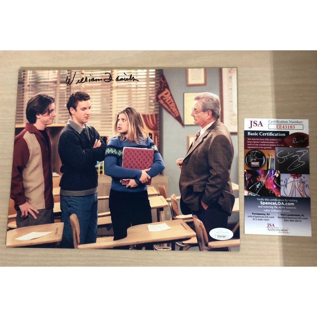 WILLIAM DANIELS SIGNED 8X10 PHOTO BOY MEETS WORLD MR. FEENY AUTOGRAPH JSA CoA