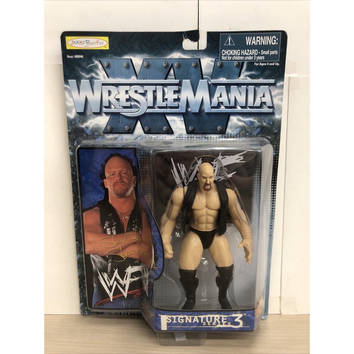 WWF Wrestle Mania XV Stone Cold Steve Austin Series 3 Figure Jakks 1998