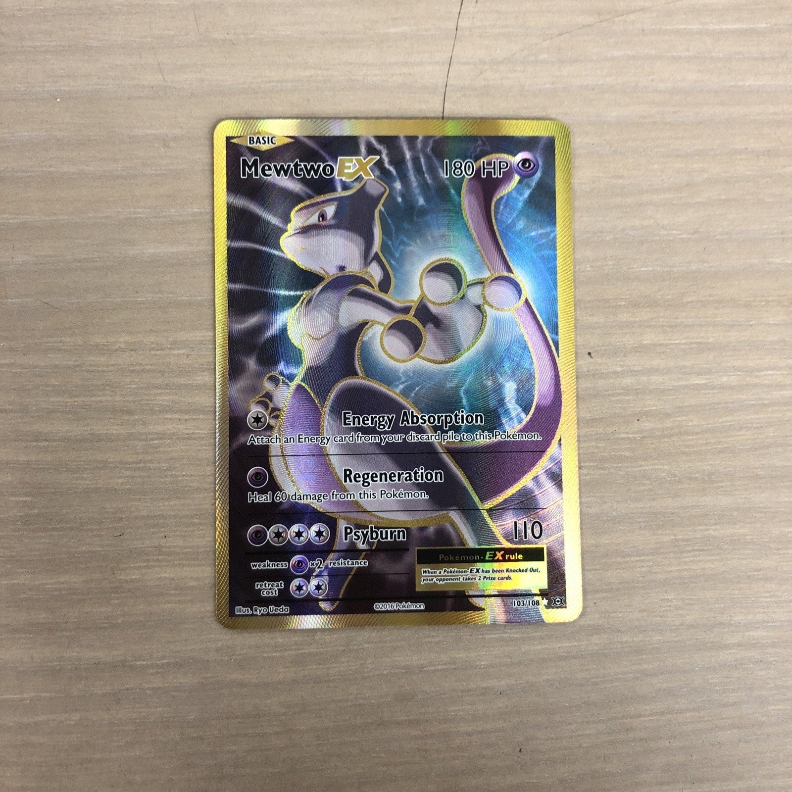 mewtwo ex holographic card Mewtwo EX (Full Art) 103/108 Evolutions Holo