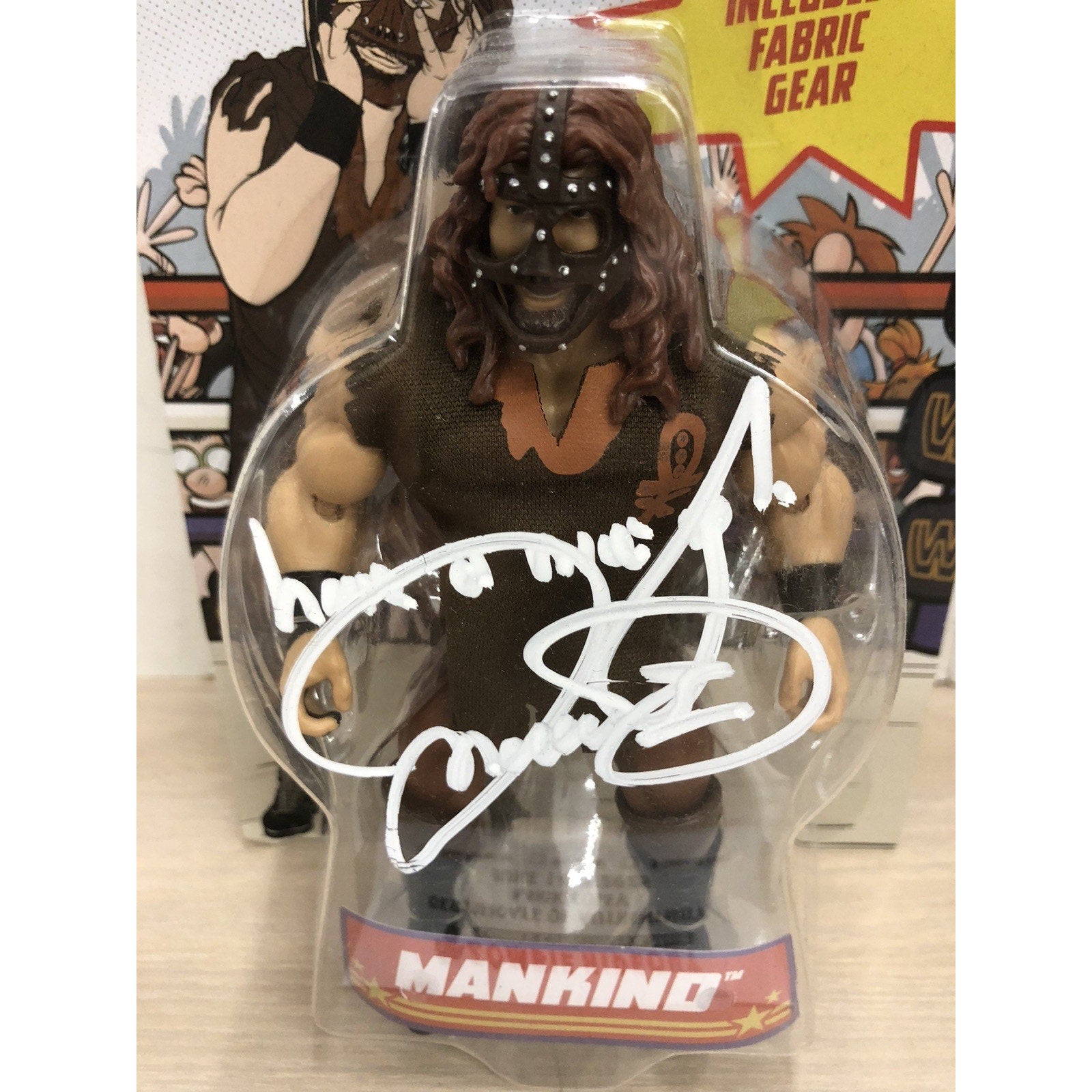 WWE MICK FOLEY Signed Mattel Mankind Superstar Figure AUTOGRAPH W/ STORE COA