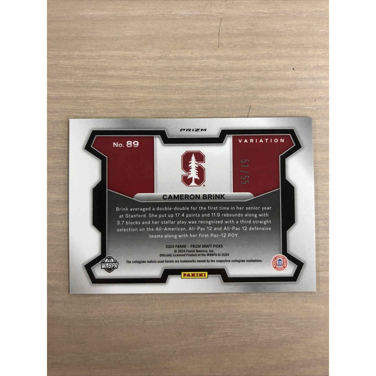 2024 Panini Prizm Draft Picks Cameron Brink Purple Pulsar Variation /55