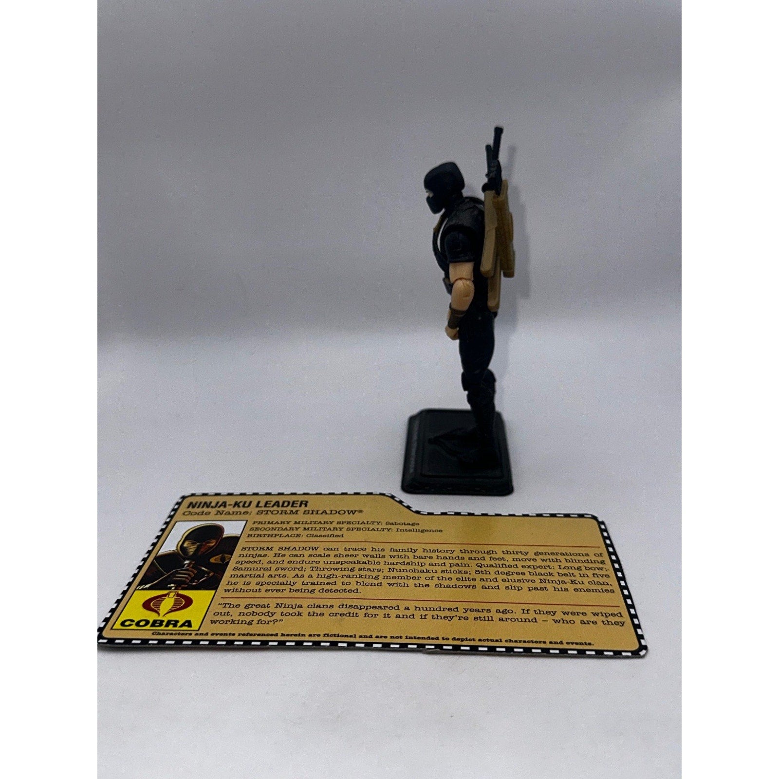 Hasbro GI Joe Storm Shadow 3.75in Action Figure Ninja-Ku Leader Accessories