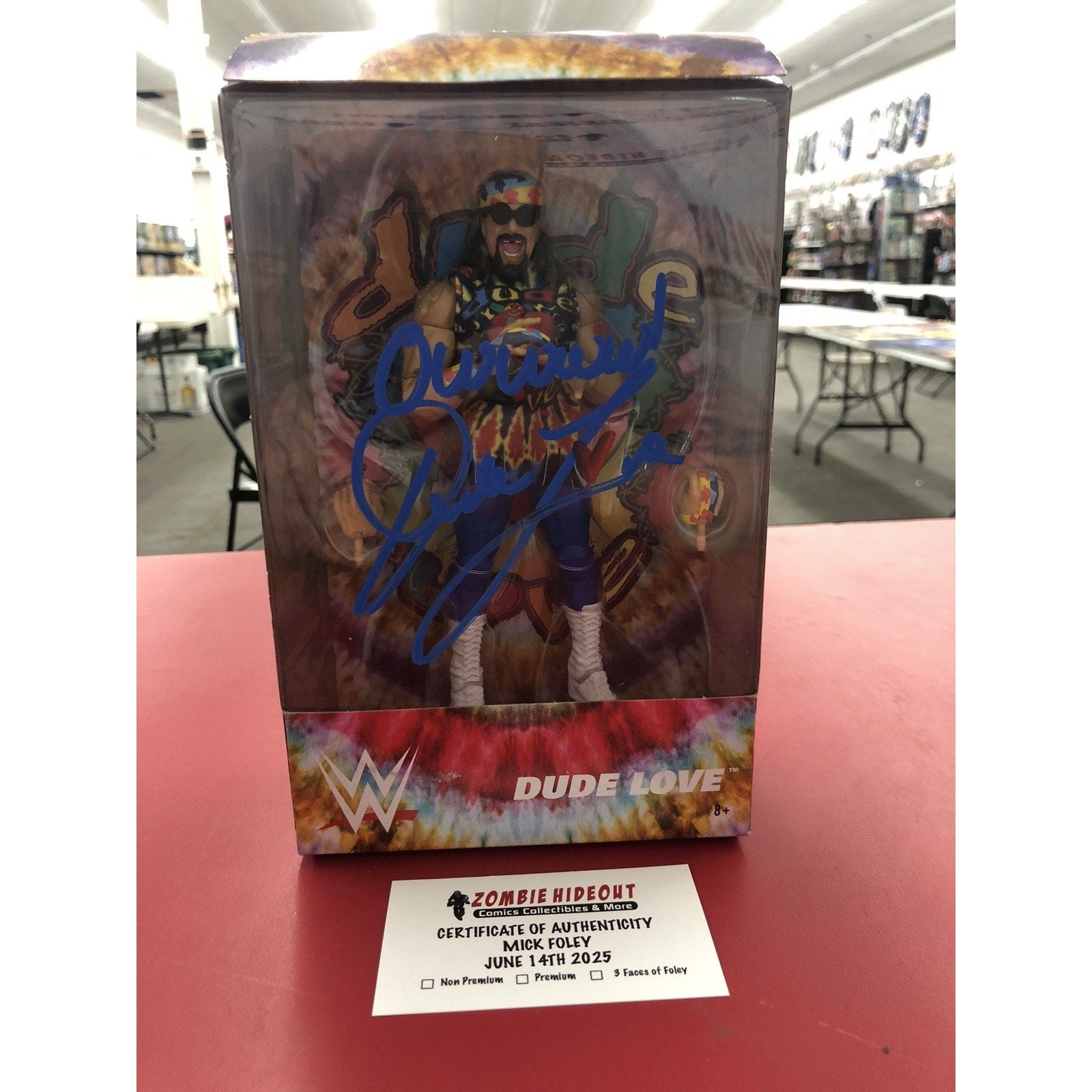 Dude Love (WWF) - WWE Elite SIGNED AUTO Mattel Mick Foley W/ Store CoA 3 Faces
