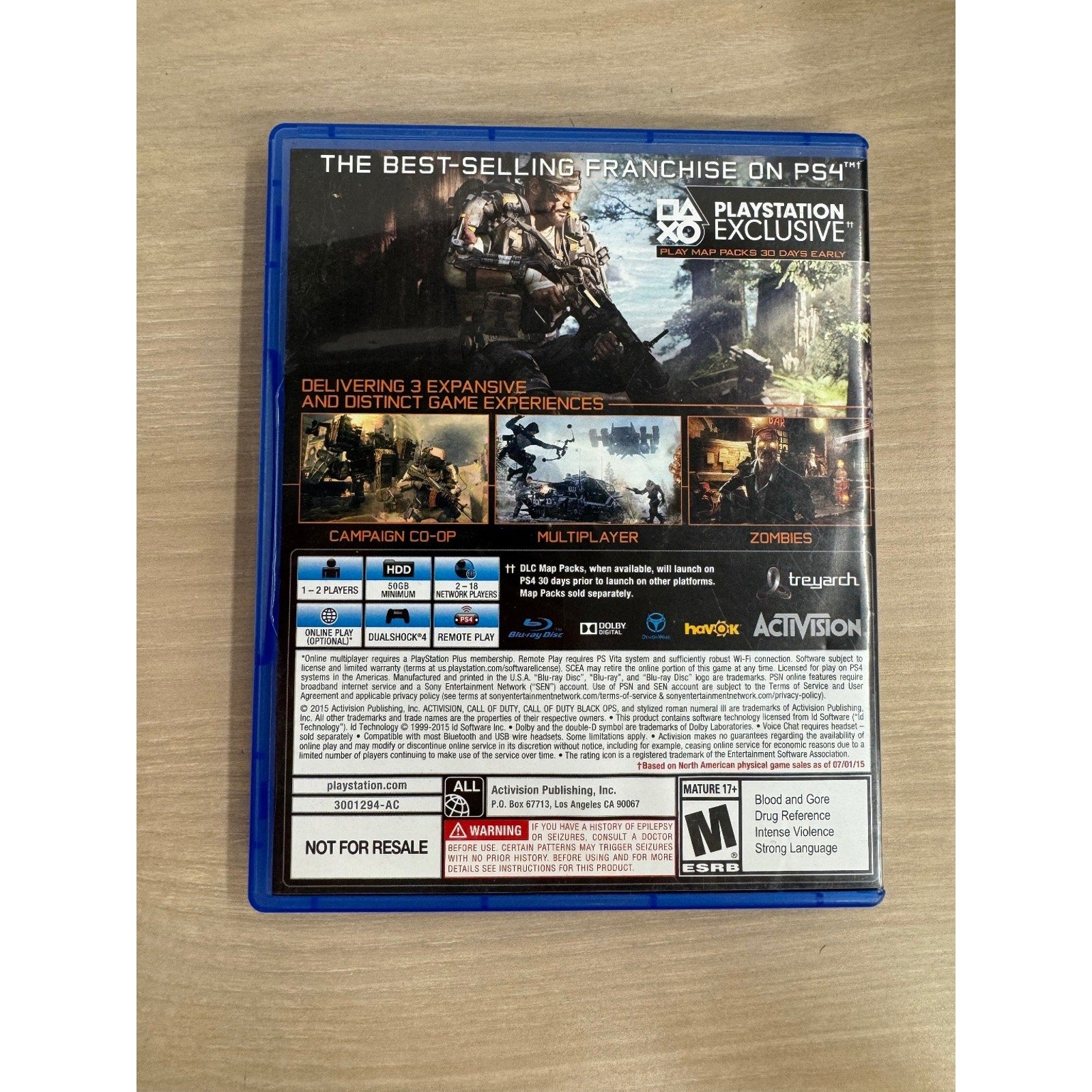 Call of Duty Black Ops III PS4 Video Game NUK3TOWN Bonus Map Multiplayer