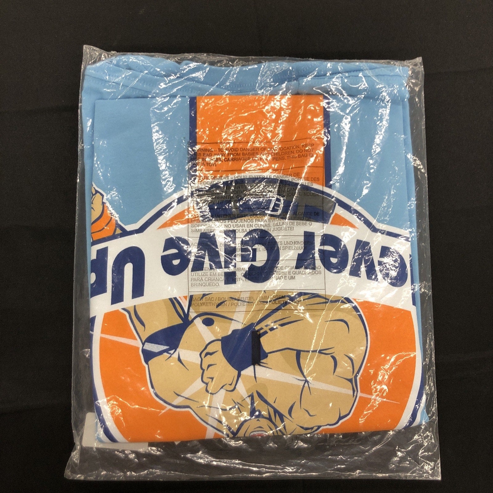 WWE John Cena Never Give Up Blue/Orange T-Shirt 2XL