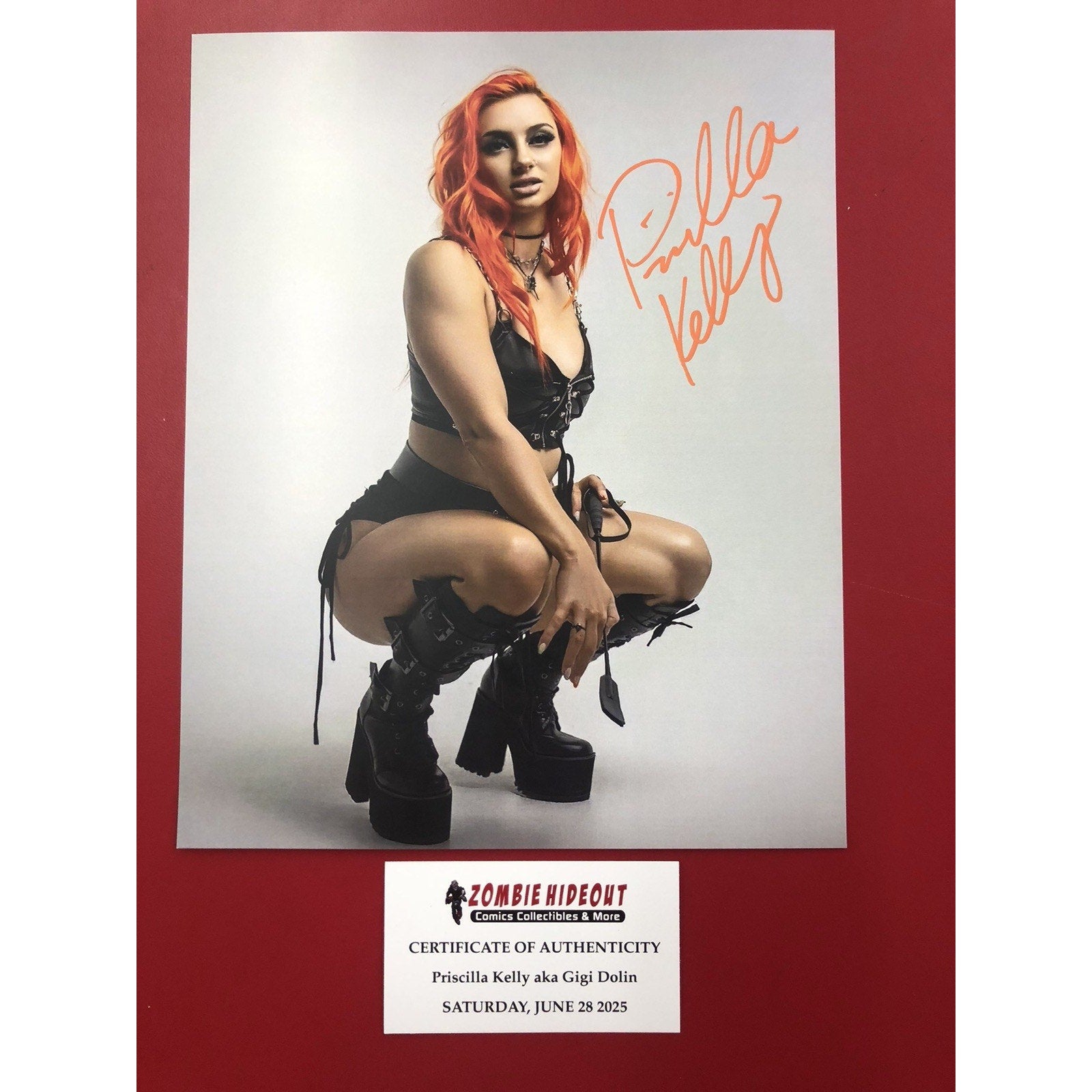 Gigi Dolin AKA Priscilla Kelly 8x10 Photo Autograph Signed WWE NXT Store CoA