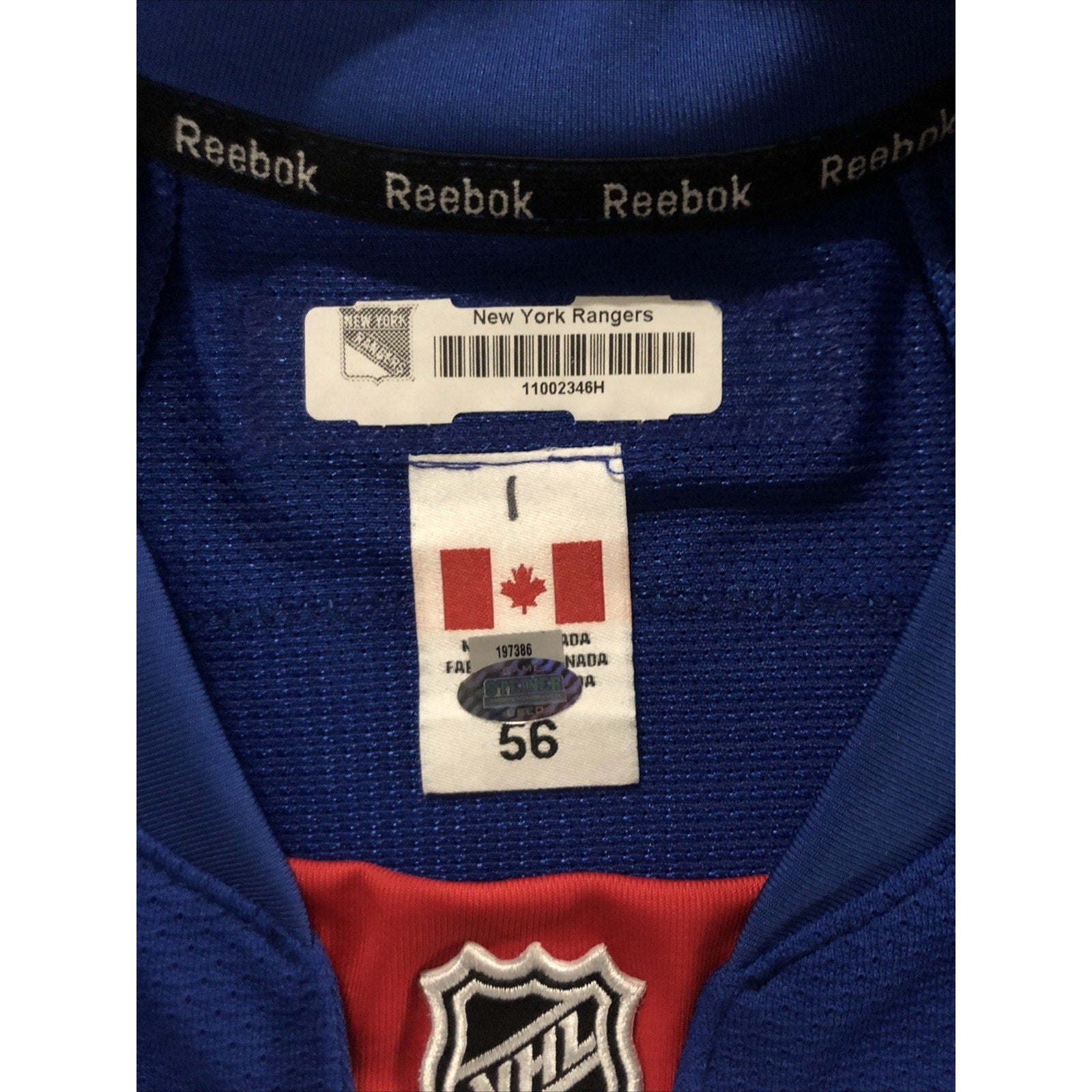 Anton Stralman New York Rangers Game Issued Reebok MIC Jersey 56 Steiner