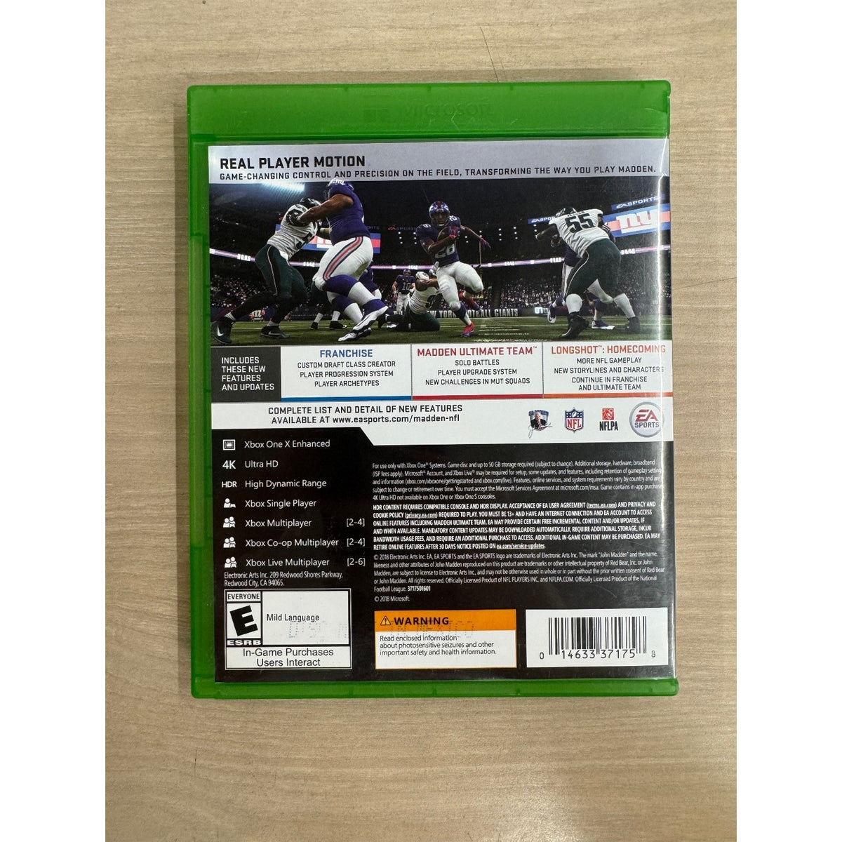 Madden NFL 19 Xbox One Video Game 4K HDR Football Multiplayer