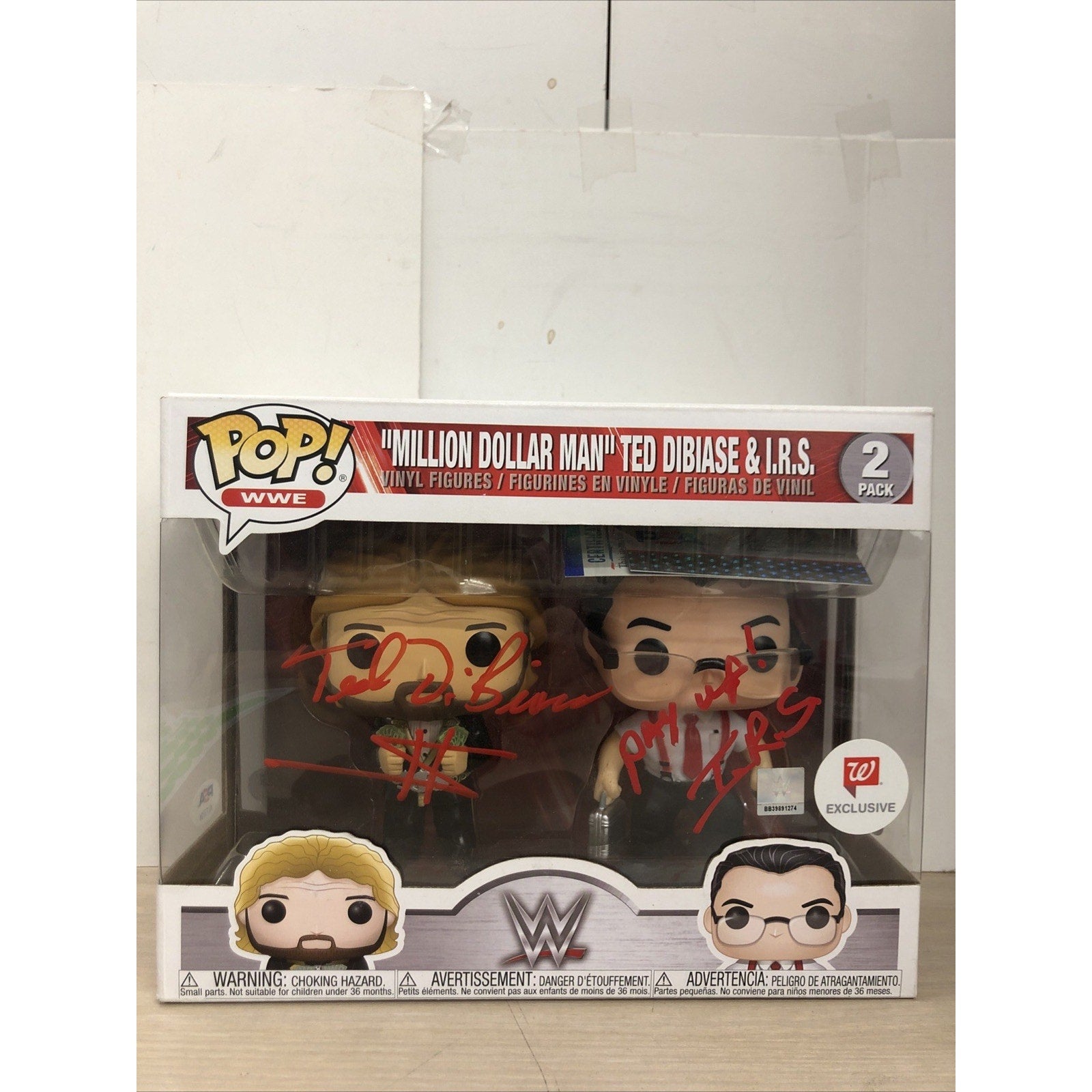 Funko : WWE - "Million Dollar Man" Ted DiBiase & I.R.S. 2 Pack Signed PSA COA