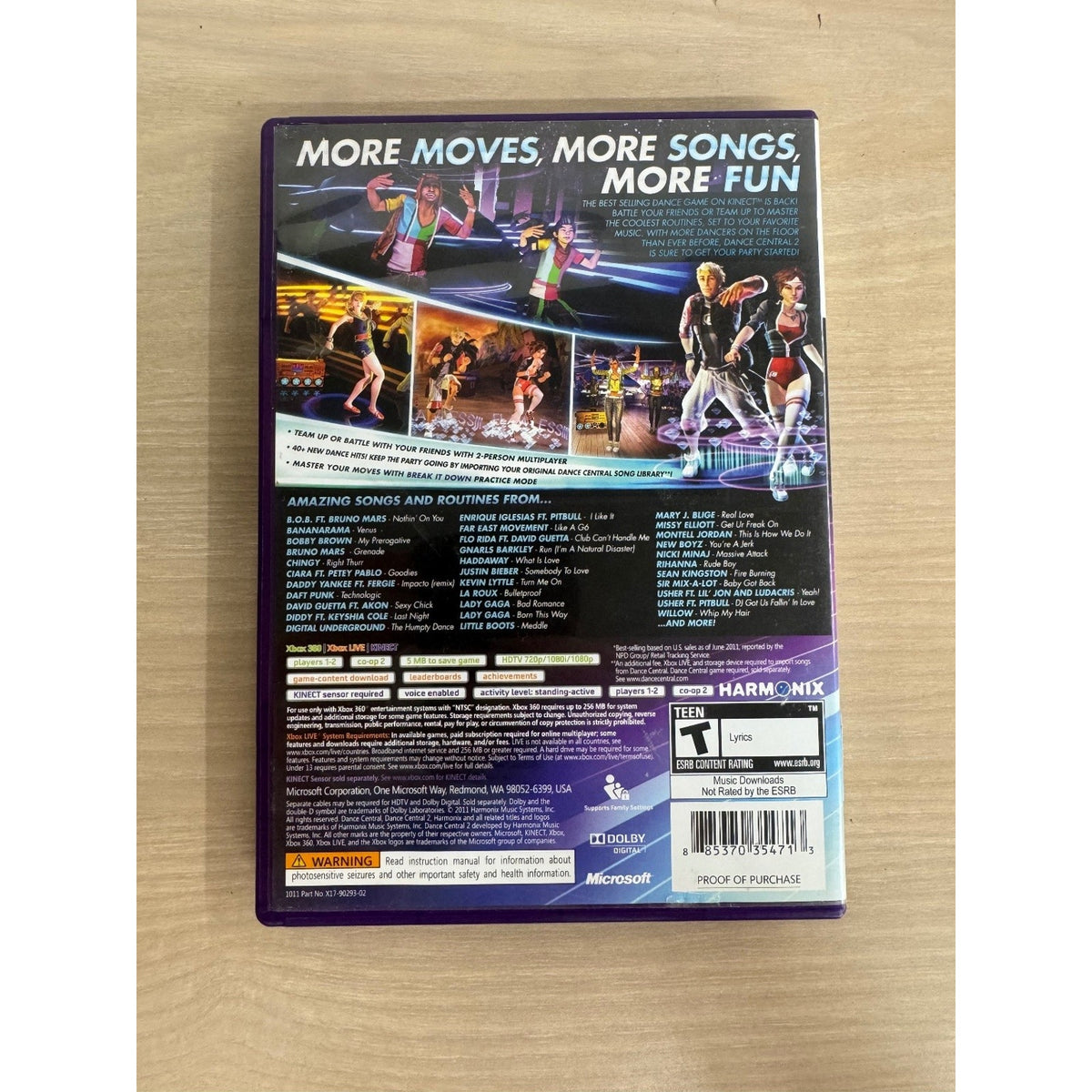 Dance Central 2 Xbox 360 Kinect Video Game Dance Music Multiplayer