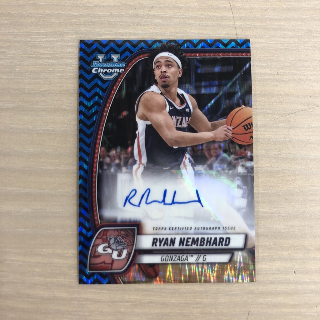 2025 Topps Bowman Chrome U Ryan Nembhard Auto Blue /100