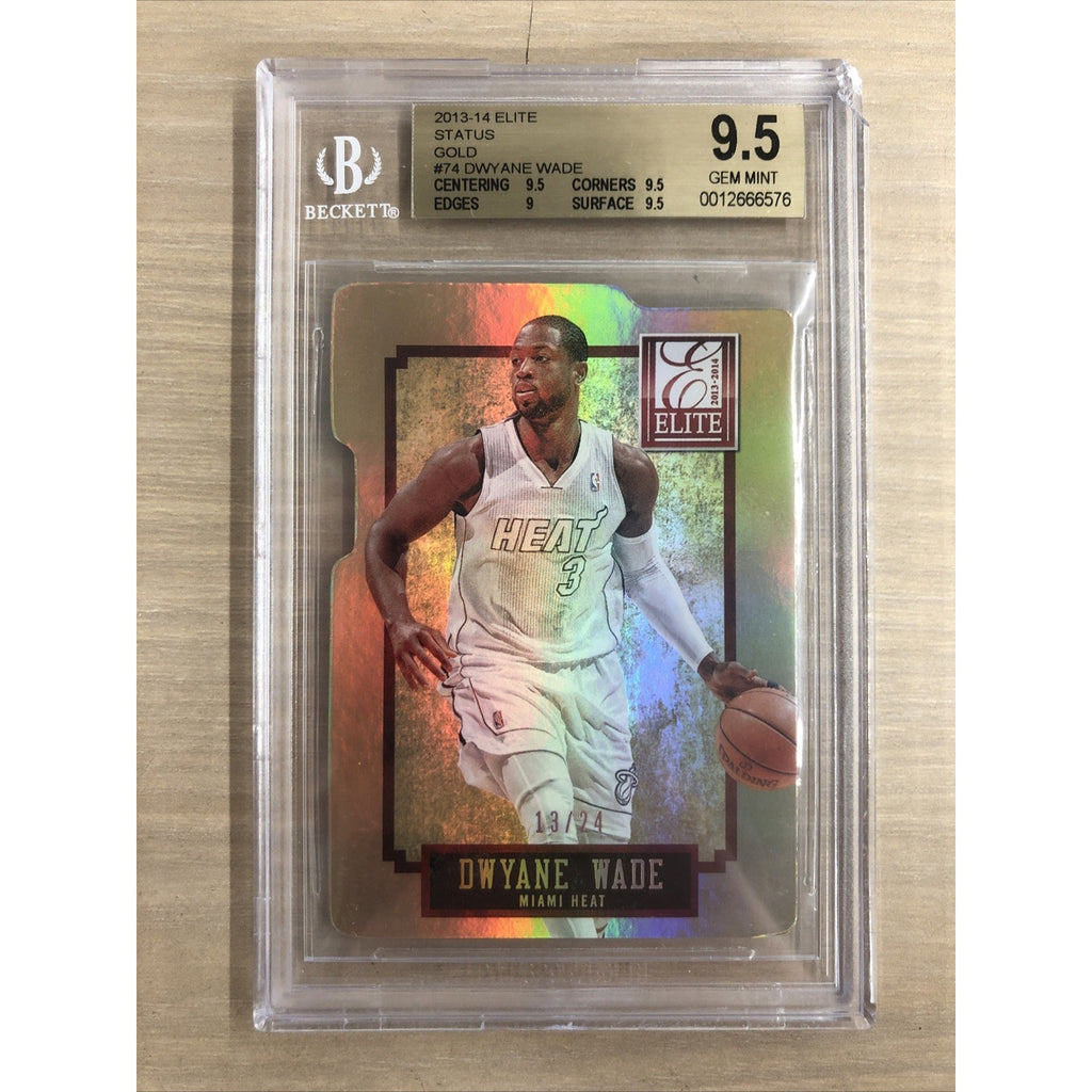 2013-14 Panini Elite Basketball Dwayne Wade Status Gold /24 BGS 9.5