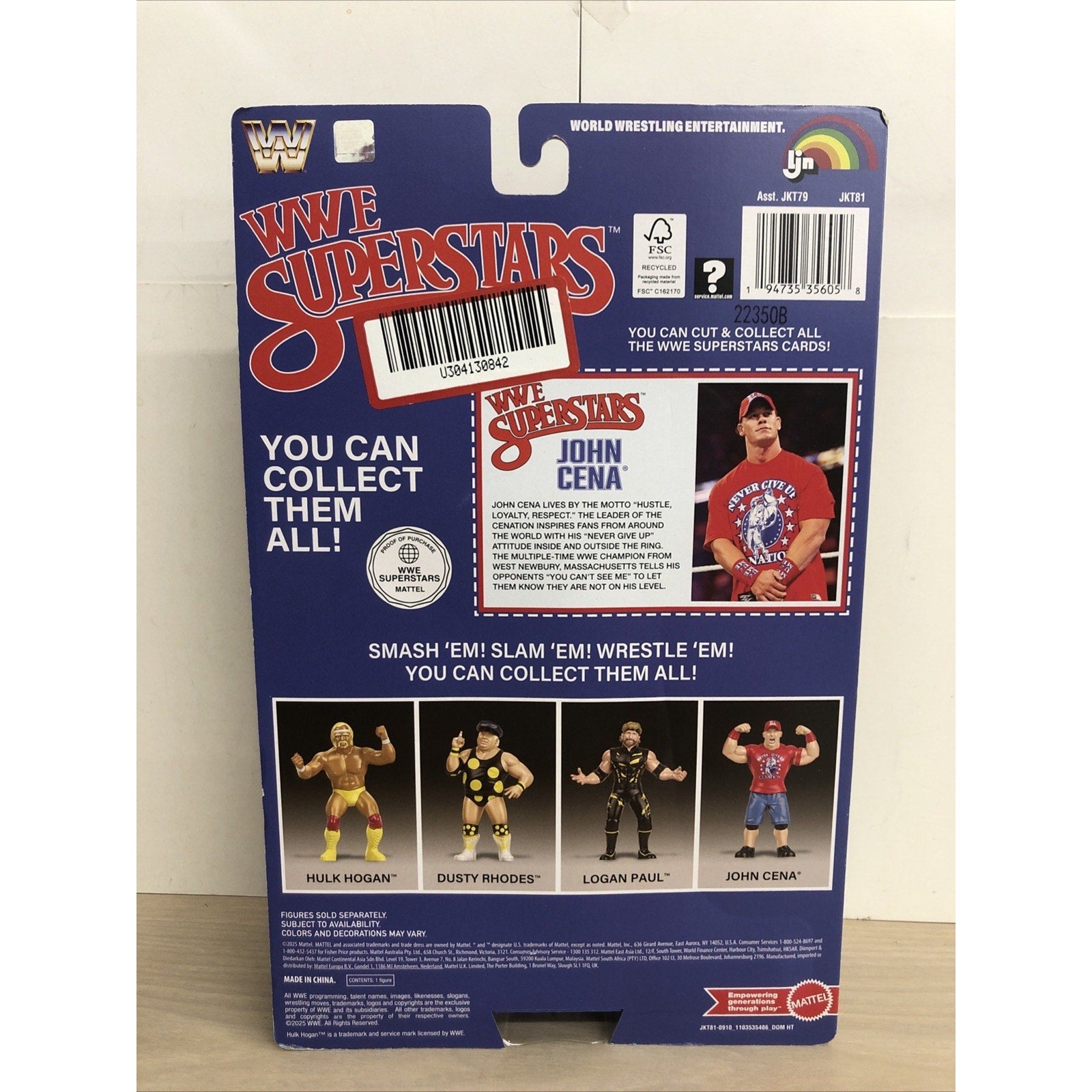 LJN WWE Wrestling Superstars John Cena Figure Blue Card