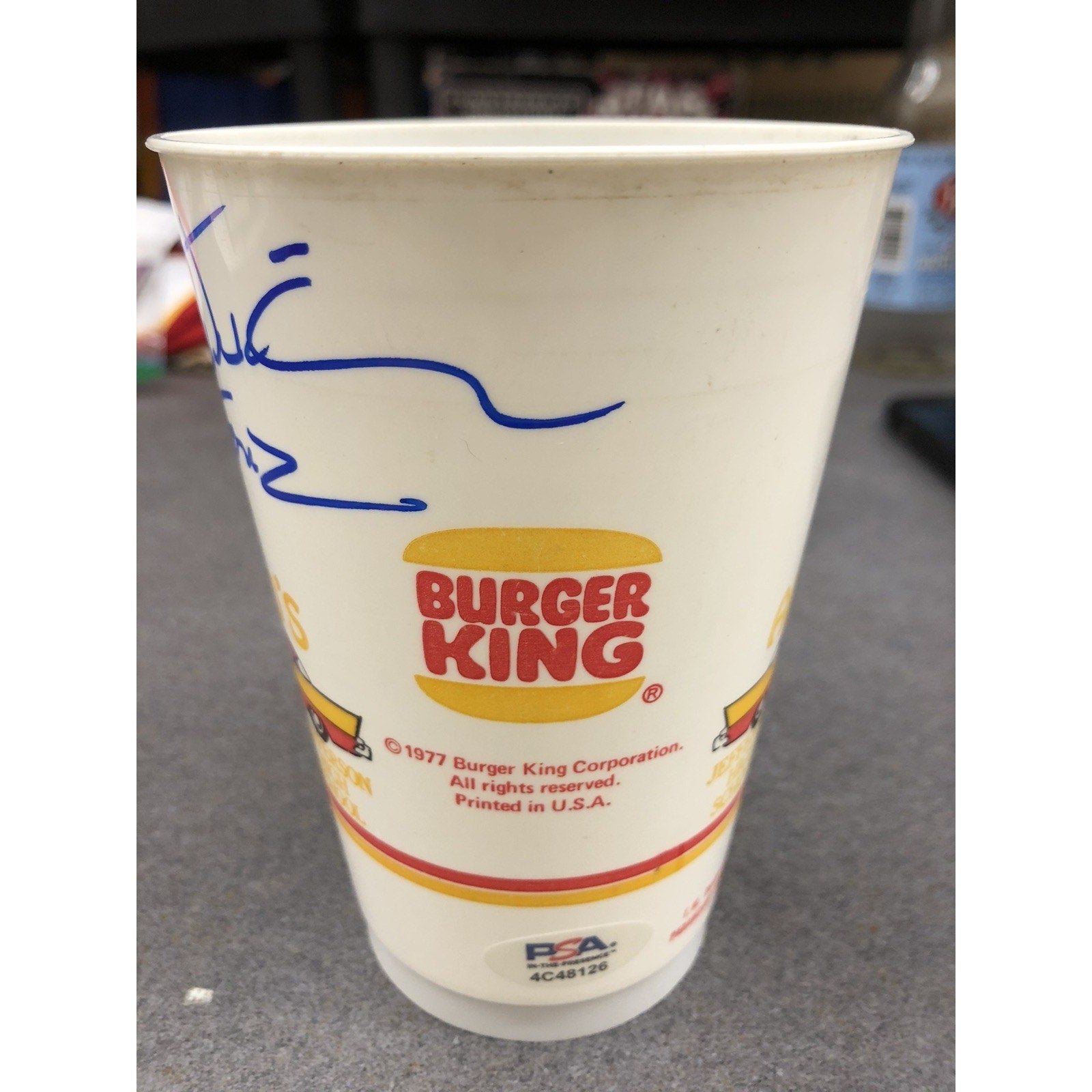 HENRY WINKLER SIGNED VINTAGE 1977 BURGER KING CUP HAPPY DAYS FONZIE PSA Auto