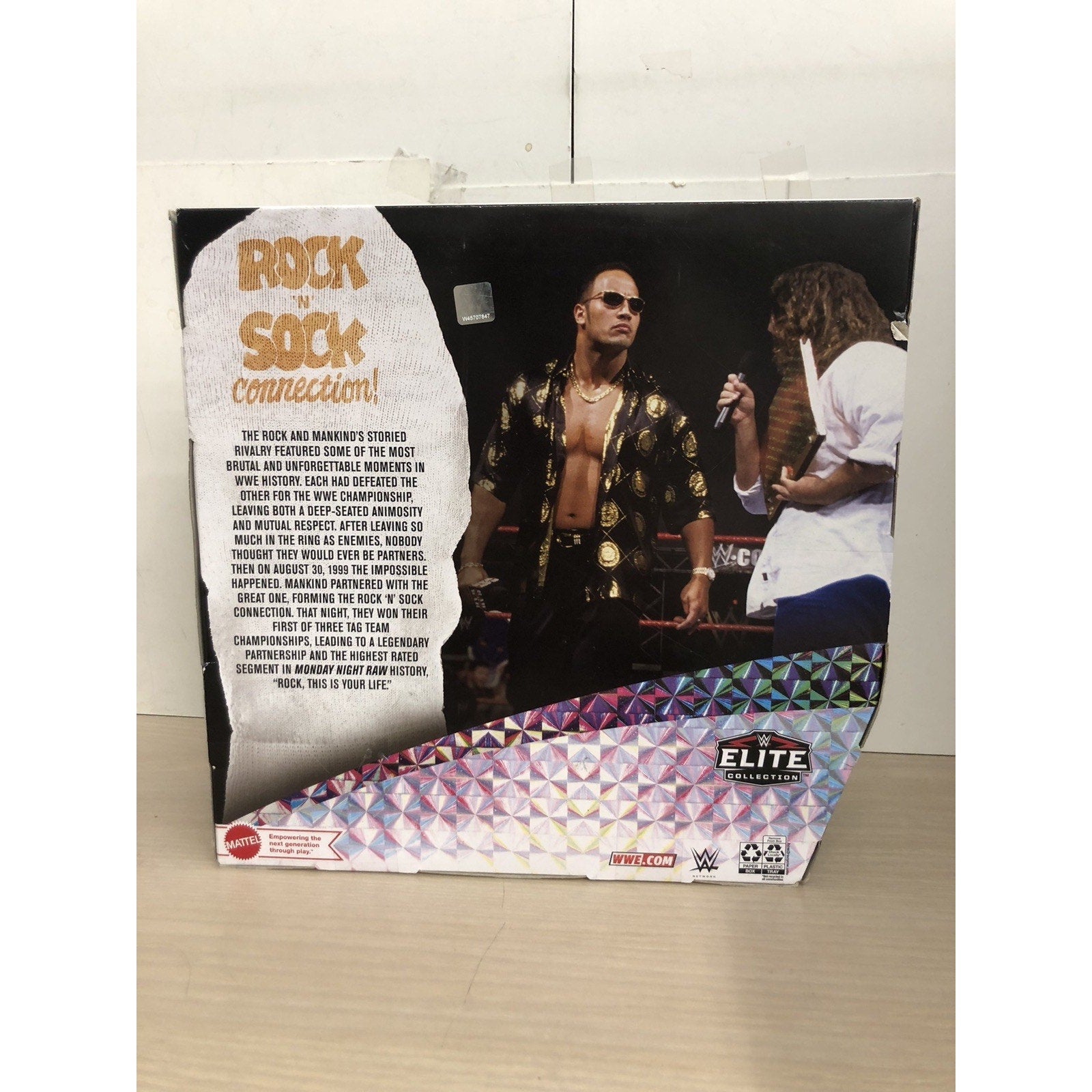 WWE Elite 2-Pack Rock & Mankind Rock & Sock Connection Signed By Mick Foley PSA